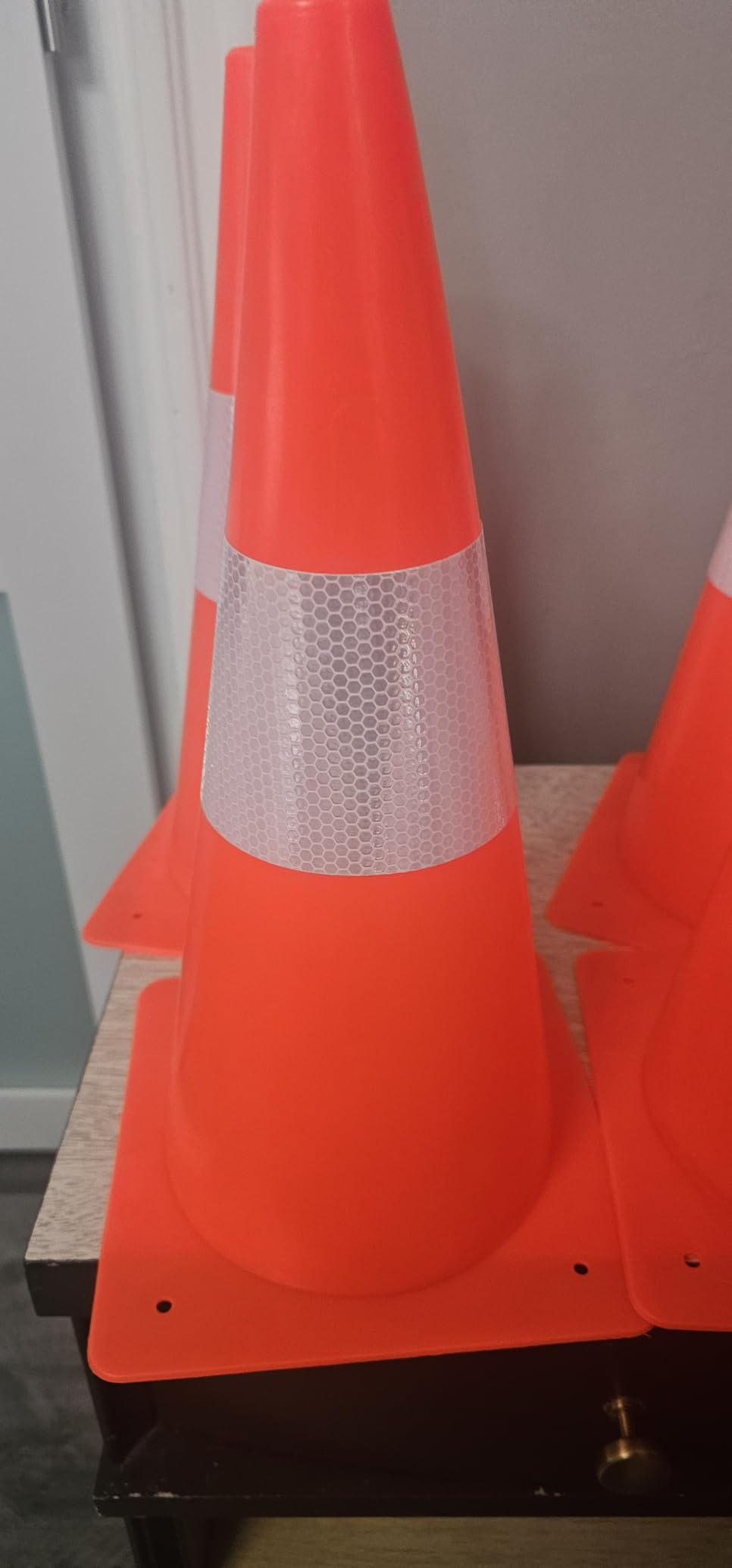 15 inch Traffic Safety Cones with Reflective Collars, [4 Pack] Orange Construction Cones | Parking Cones | Soccer Training Cones | Road Cones for Parking lot, Driveway, Sport and Driving Training customer photo 1