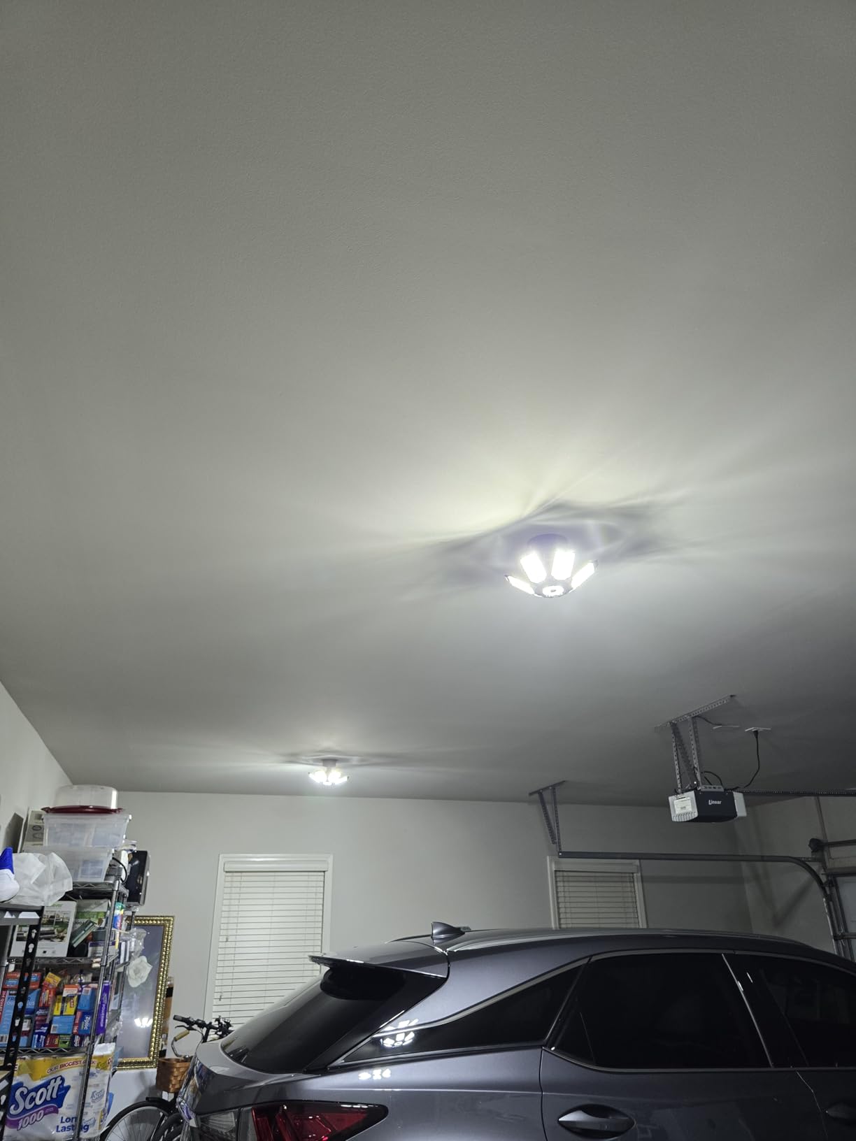LED Garage Light 2 Pack, LED Garage Ceiling Lights 20000LM 6500K | Bright Garage Lights w/ 6+1 Deformable Panels, Screw in E26 Socket Light Bulbs for Basement Workshop Attic Warehouse Utility customer photo 1