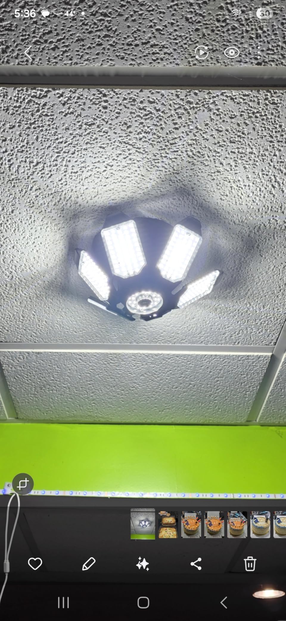 LED Garage Light 2 Pack, LED Garage Ceiling Lights 20000LM 6500K | Bright Garage Lights w/ 6+1 Deformable Panels, Screw in E26 Socket Light Bulbs for Basement Workshop Attic Warehouse Utility customer photo 2
