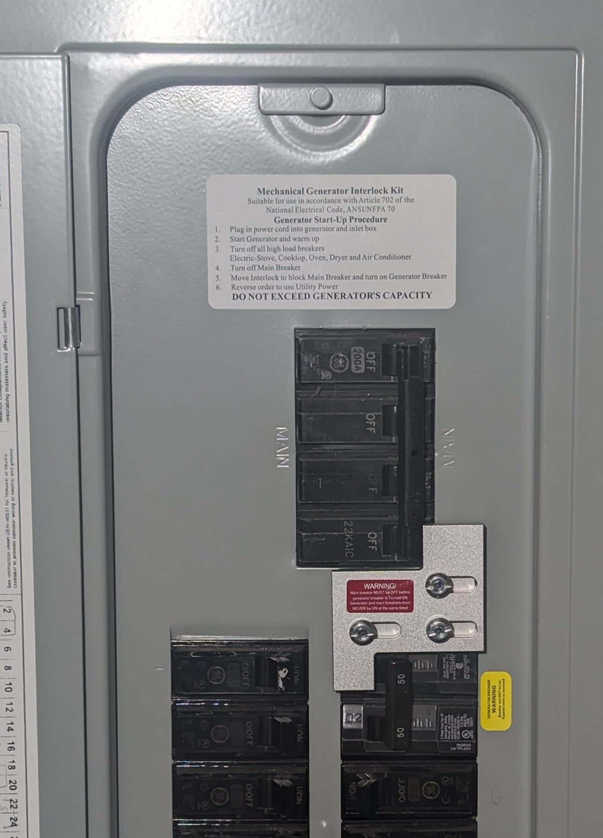 Generator Interlock Kit Compatible with General Electric GE 150 or 200 Amp Generator Electrical Interlock Kit customer photo 2