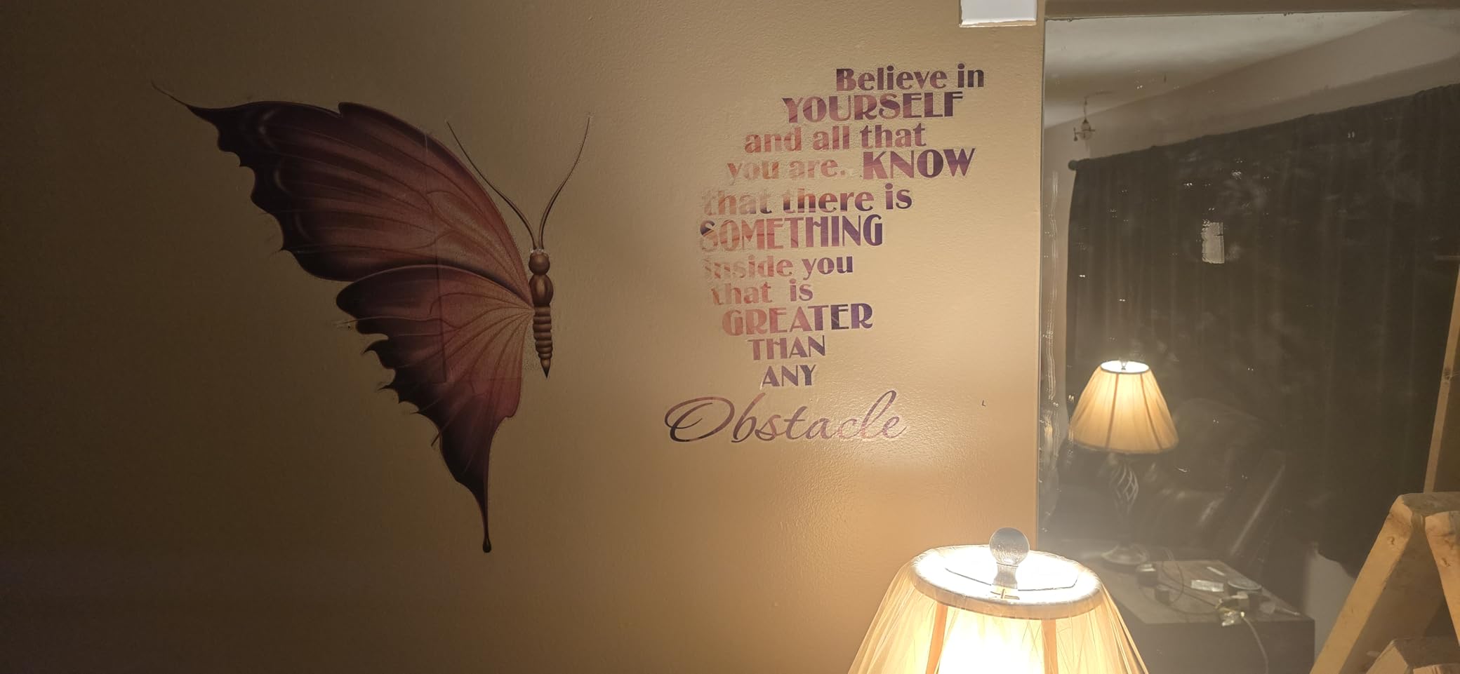 Large Inspirational Butterfly Wall Decals Stickers, Motivational Saying Positive Peel and Stick Wall Art Decals for Women Girls Bedroom Living Room Office (Colorful) customer photo 2
