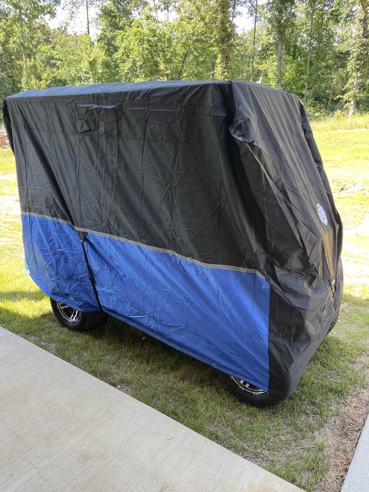 2/4/4+2 Passenger Golf Cart Cover Fits EZGO, Club Car, Yamaha, Heavy Duty 420D Waterproof Windproof Sunproof Outdoor All-Weather Full Cover customer photo 2