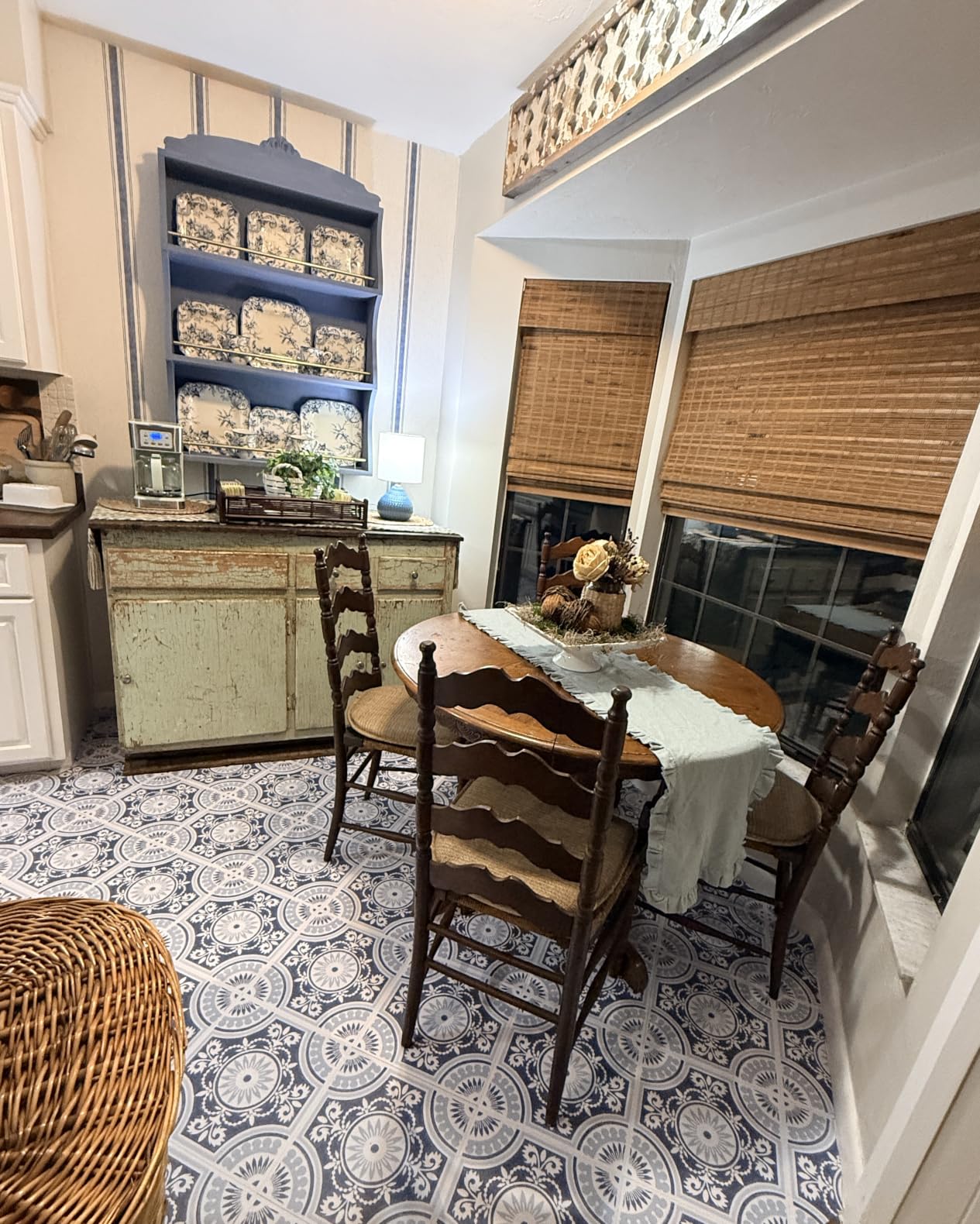 FloorPops 12-in by 12-in Blue Ezra Vinyl Peel & Stick Floor Tiles (10 Tiles), (10 sq.ft./Carton) customer photo 1