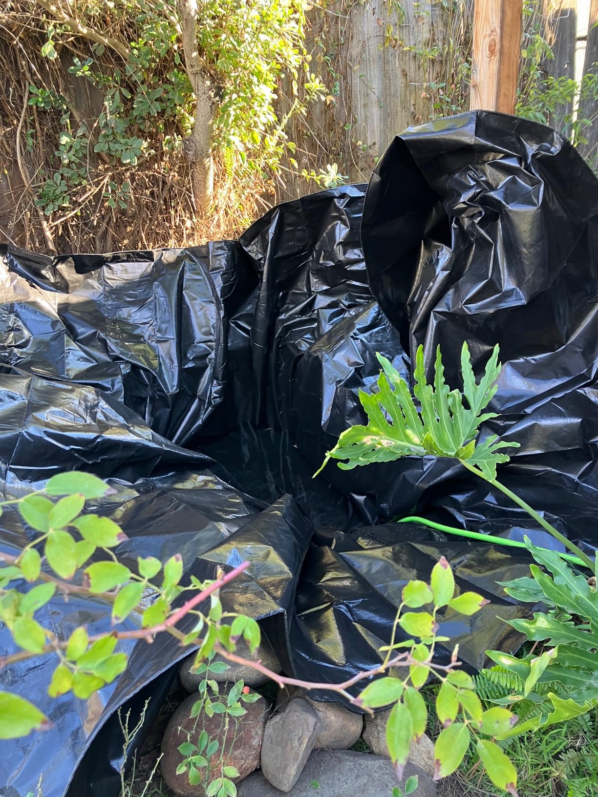 15X20FT Reinforced PE Pond Liner, 28Mil Thickness Pond Liners for Outdoor Ponds, Hemmed Edge with Buttonholes Liners for KOI/Fish, Duck Pond and Waterscape customer photo 1