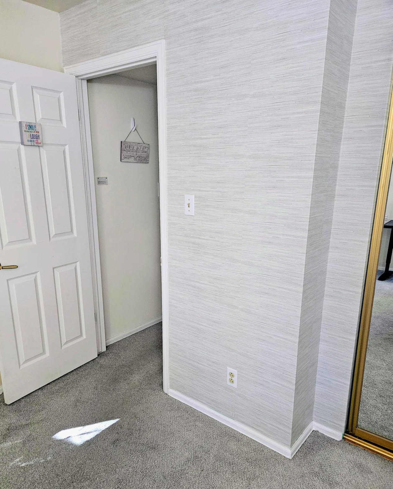 Green Grassweave Peel and Stick Wallpaper, Textured Removable Wallpaper, 20.5 in x 18 ft customer photo 2