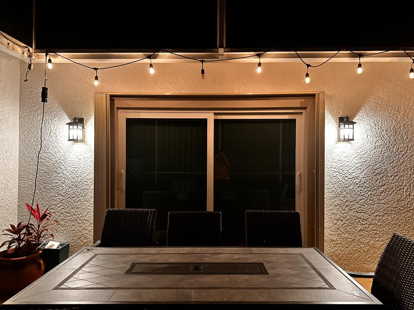 Motion Sensor Outdoor Wall Lights 2 Packs- Updated Dusk to Dawn Outdoor Lighting, Exterior Light Fixtures with E26 Sockets & Tempered Glass, Wall Mounted Black Waterproof Outdoor Lights for House customer photo 2