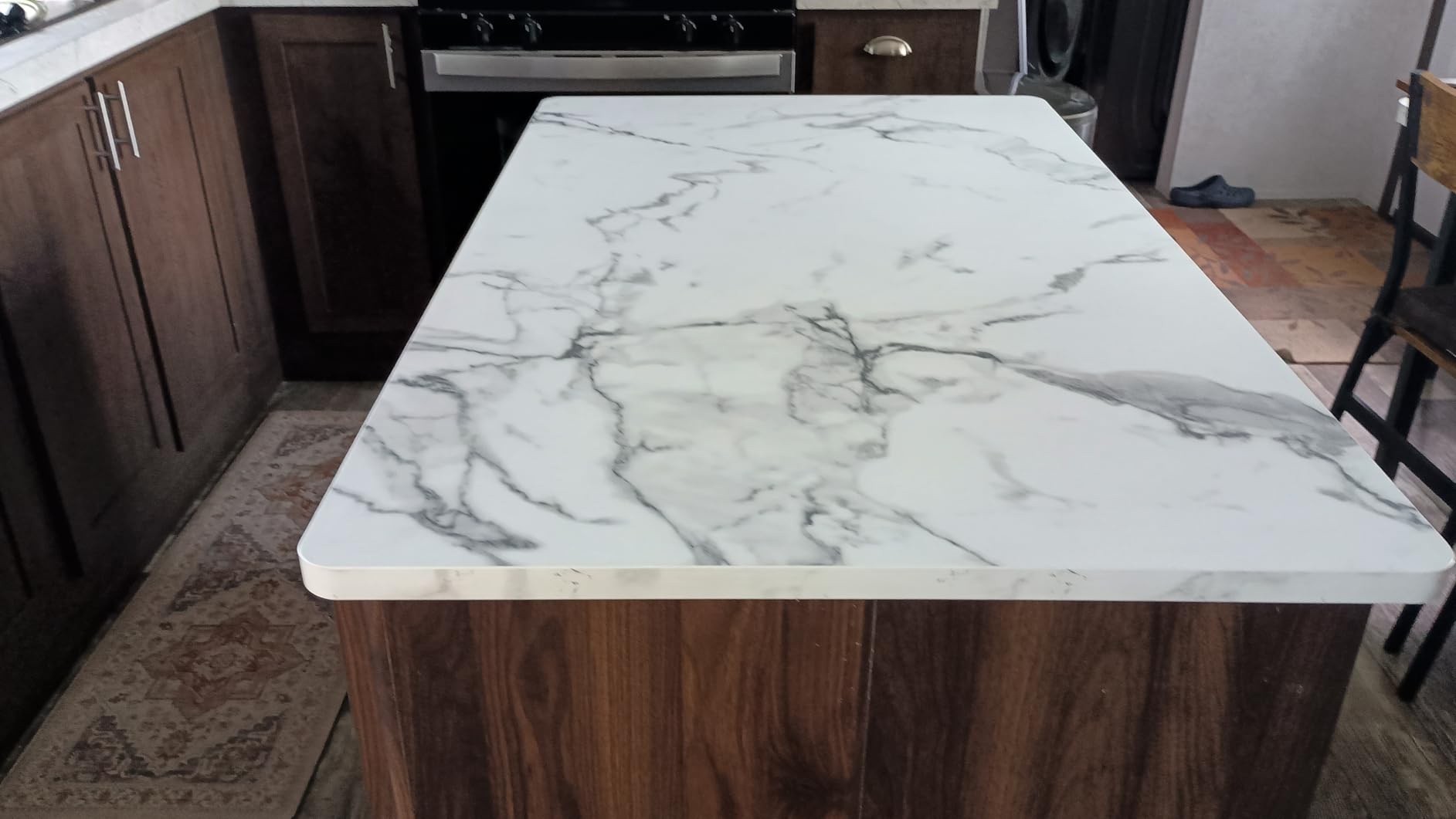 SANODESK One-Piece 1'' Thick 48x24'' Particle Board Table Top, Marble Grey | Seamless Rectangular Particle Board for Standing Desk, Home Office, Desk Top DIY, Garage Workbench, Washer Dryer Countertop customer photo 1