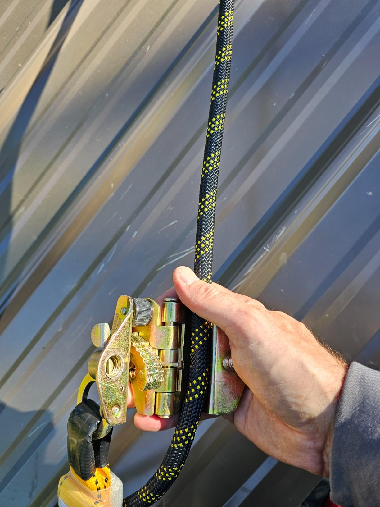 TRSMIMA Rope Harness Safety Lanyard: 50ft Roofing Rope Fall Protection | Vertical Safety Harness Rope With Grab Snap Hooks Shock Absorber - Tree Climbing Line Kit Heavy Duty Safety Equipment ANSI CE customer photo 1