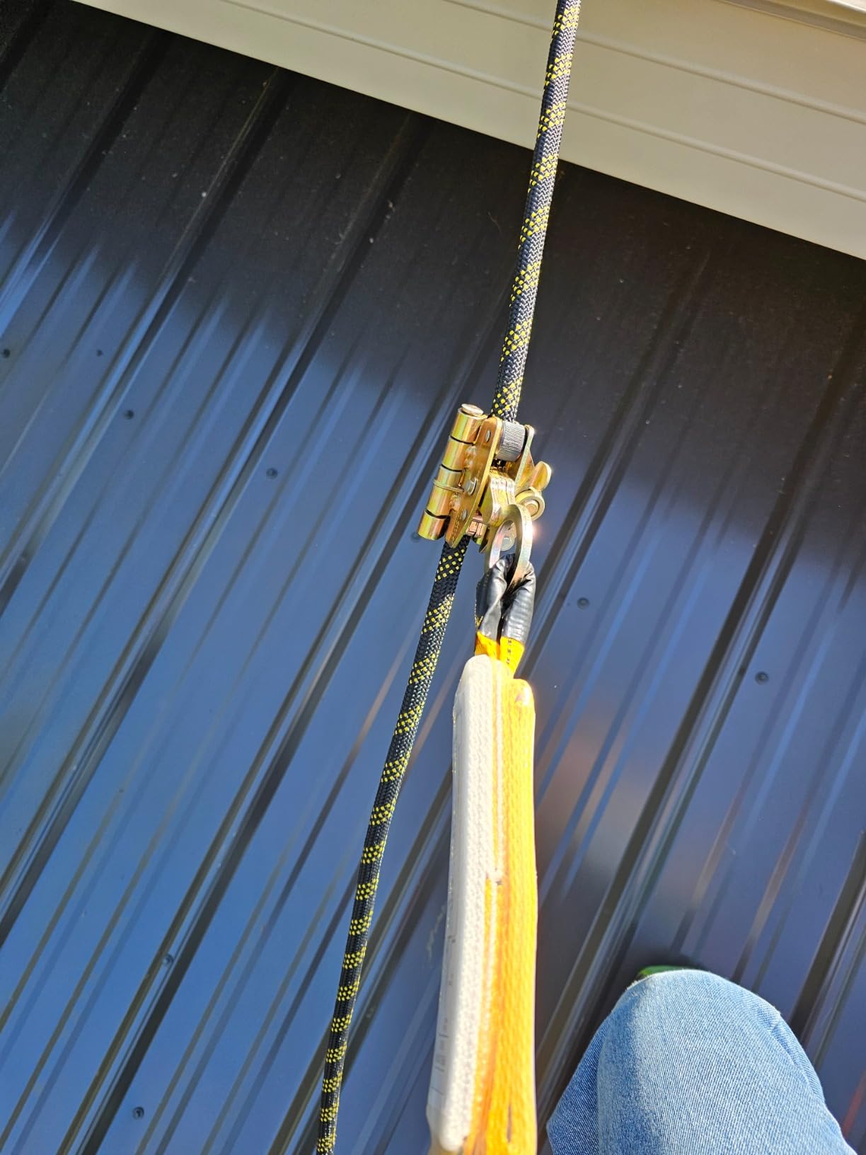 TRSMIMA Rope Harness Safety Lanyard: 50ft Roofing Rope Fall Protection | Vertical Safety Harness Rope With Grab Snap Hooks Shock Absorber - Tree Climbing Line Kit Heavy Duty Safety Equipment ANSI CE customer photo 2