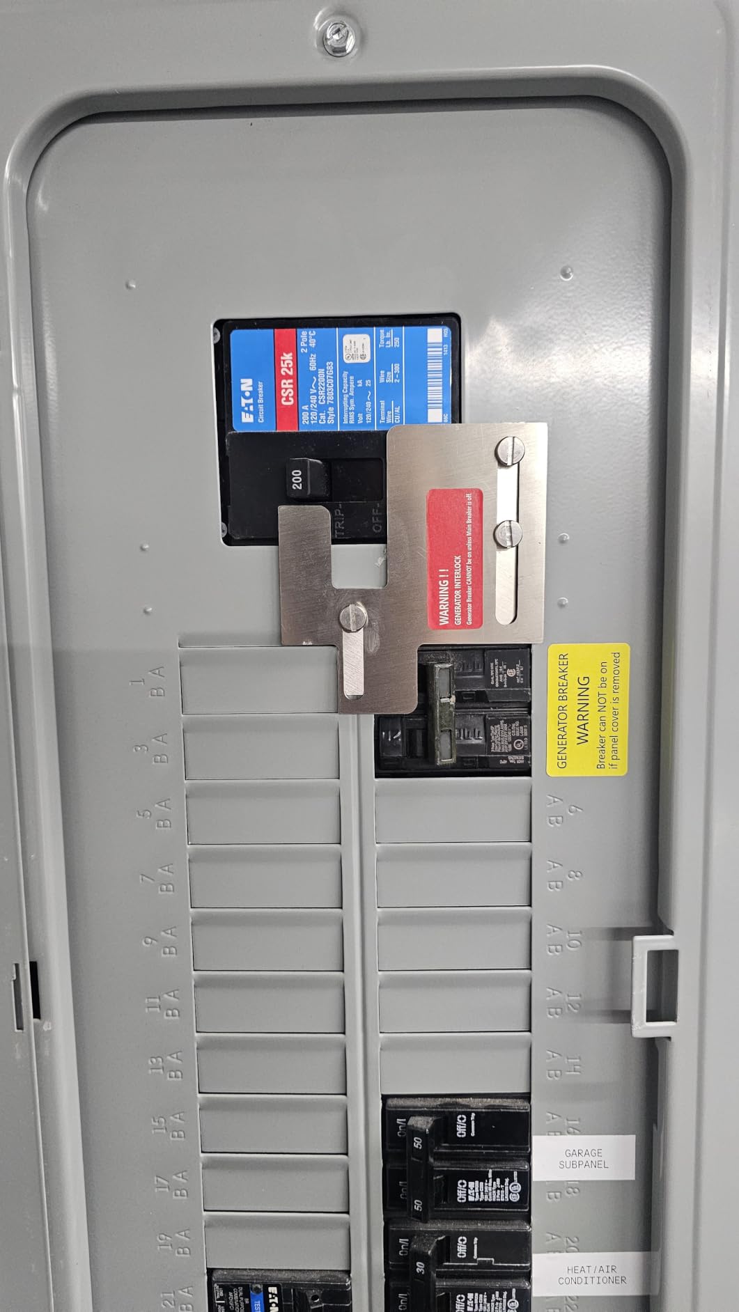 Generator Interlock Kit Compatible with Eaton Cutler Hammer | BR SERIES 150 and 200 amp Panels customer photo 1