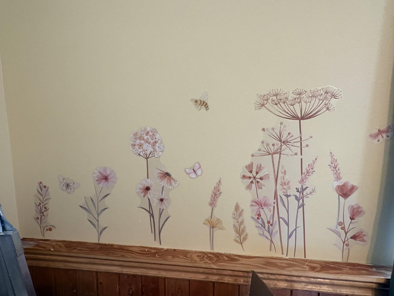 decalmile Boho Garden Flower Wildflower Floral Wall Decals Stickers customer photo 1