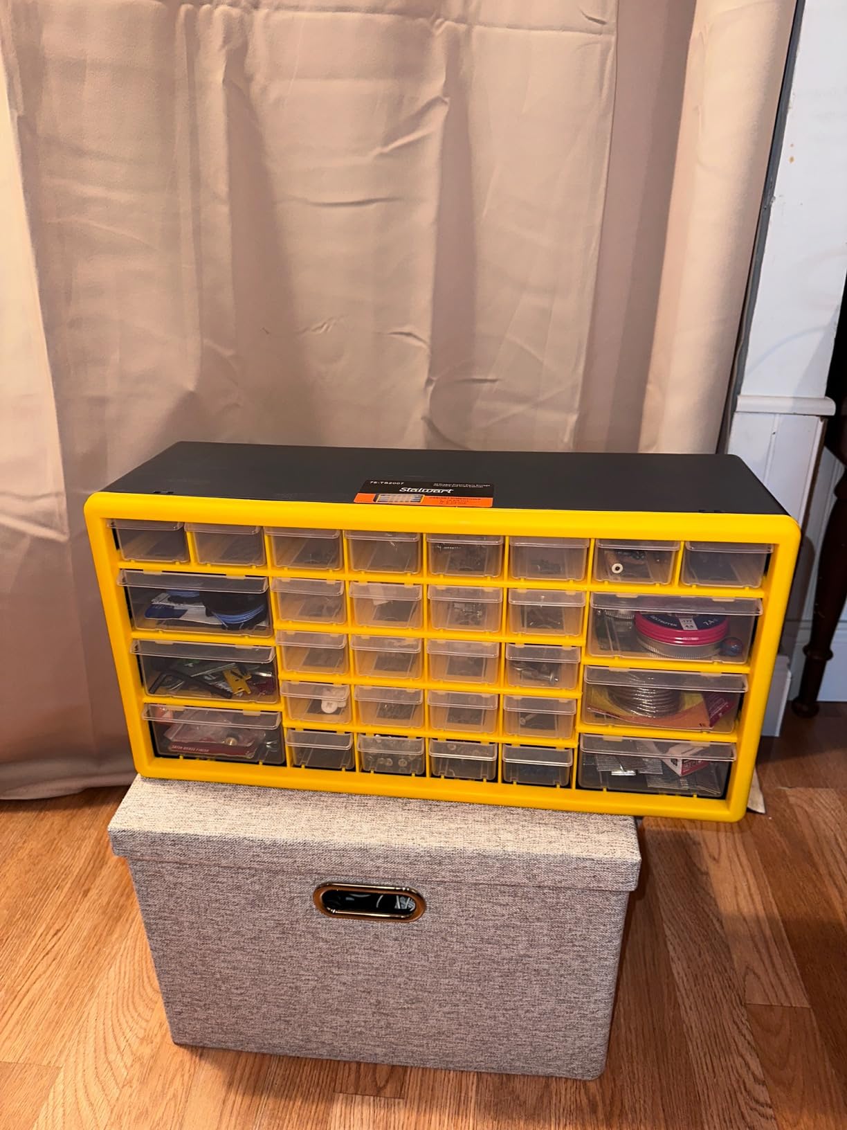 30-Drawer Plastic Small Parts Organizer - Desktop or Wall Storage Drawers for Organizing Hardware, Crafts, Garage, or Classroom by Stalwart (Yellow) customer photo 2