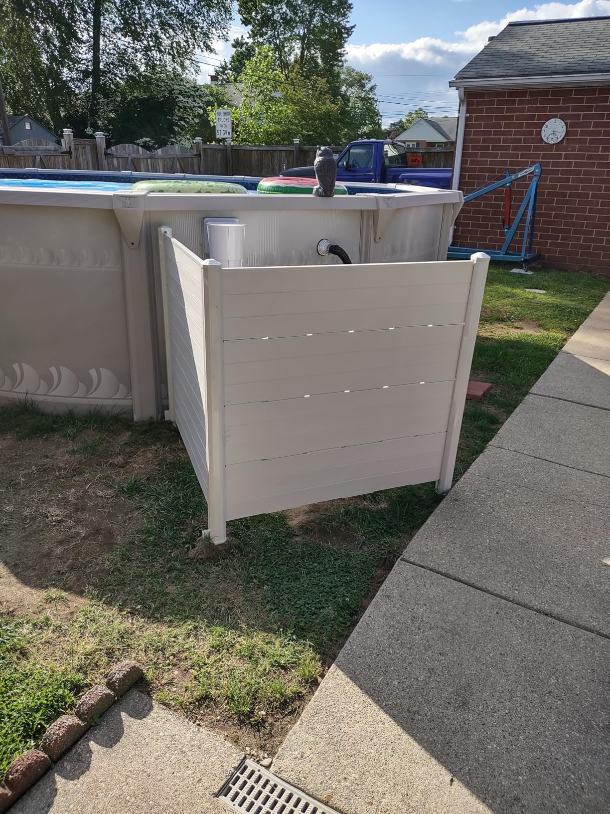 VINGLI Outdoor Privacy Screen Fence Panels, Garden Air Conditioner Fence, 2 White Panels customer photo 2