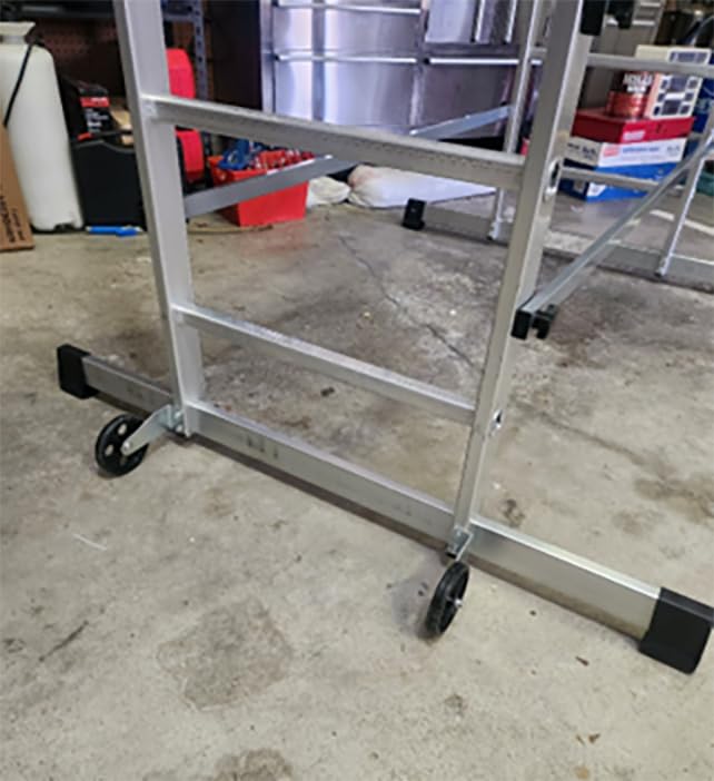 APARECIUM 5' Foldable Aluminum Scaffolding, Portable Scaffolding Ladder, Rolling Scaffolding Work Platform, Scaffold Tower, Ladder Stool Work Bench, Adjustable Work Platform, 330 Lbs Duty Rate customer photo 2