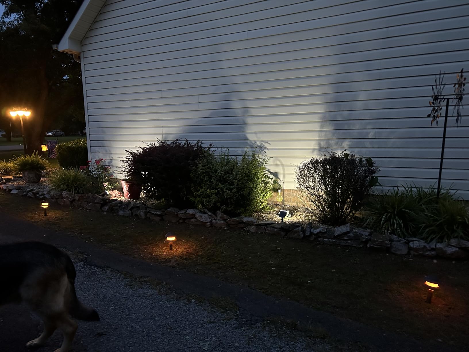 AUDERWIN Solar Spot Lights Outdoor Waterproof 4 Pack IP65, 63 LED 3 Lighting Modes Spotlights for Yard Garden House Garage Pathway customer photo 1