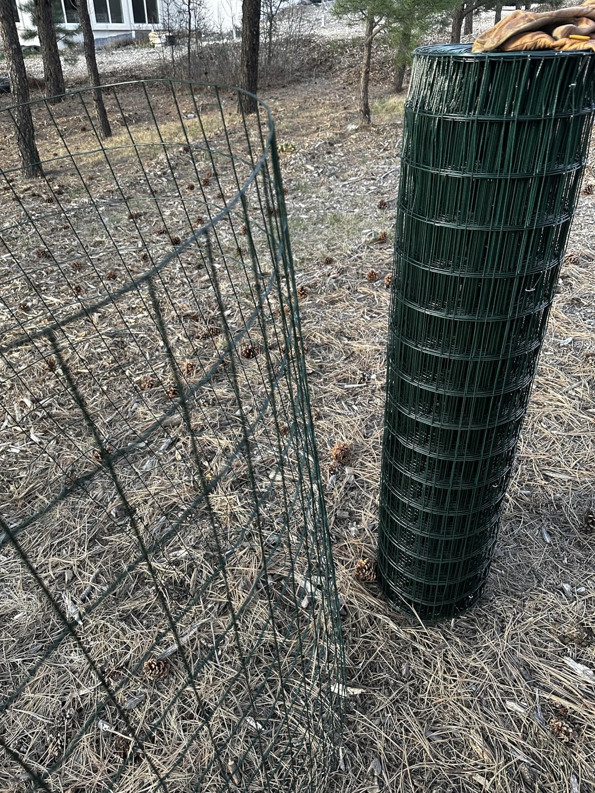 Green Metal Garden Fence, 72inch(H) x 50ft(L), 2 inch x 4 inch, 12.5GA Coated (14GA Bare) PVC Coated Welded Wire Mesh Roll customer photo 2