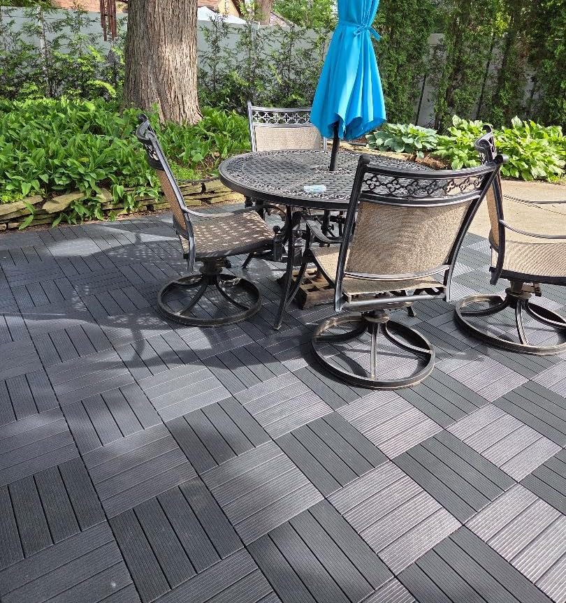 36 sq. ft Plastic Interlocking Deck Tiles, 36 Pack Patio Deck Tiles Waterproof Outdoor Flooring 12