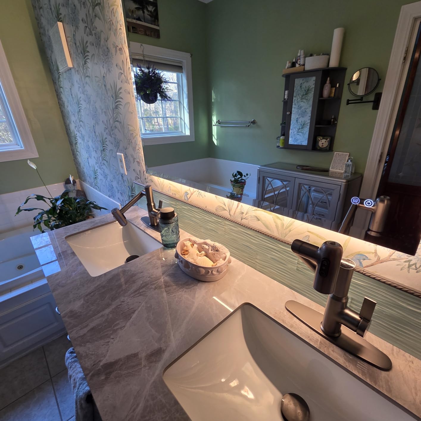 Warm Grey Glass Subway Tile, Glass for Bathroom Kitchen Shower Backsplash Wall, 3 x 6 Inches, 4 Sq.Ft. customer photo 1