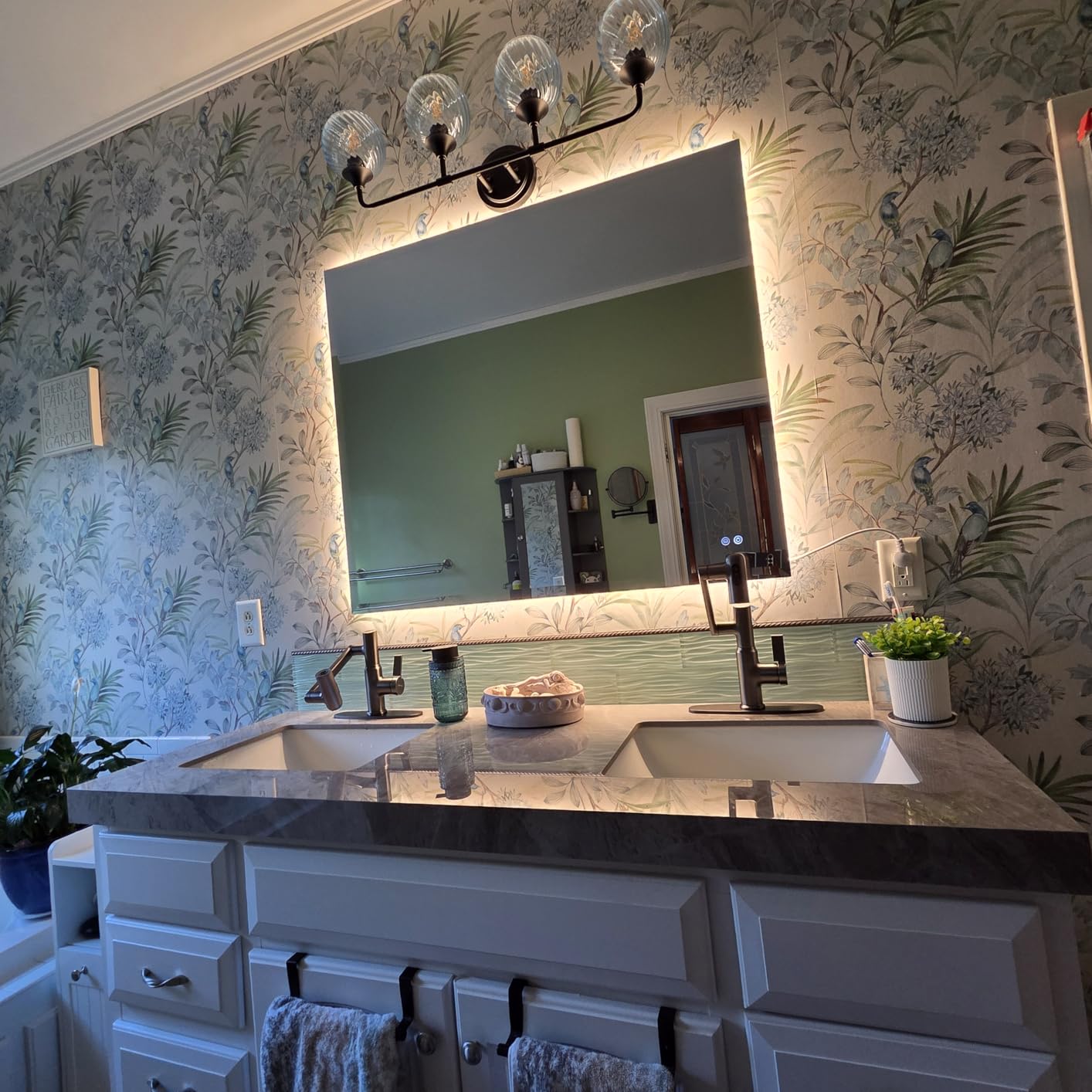 Warm Grey Glass Subway Tile, Glass for Bathroom Kitchen Shower Backsplash Wall, 3 x 6 Inches, 4 Sq.Ft. customer photo 2