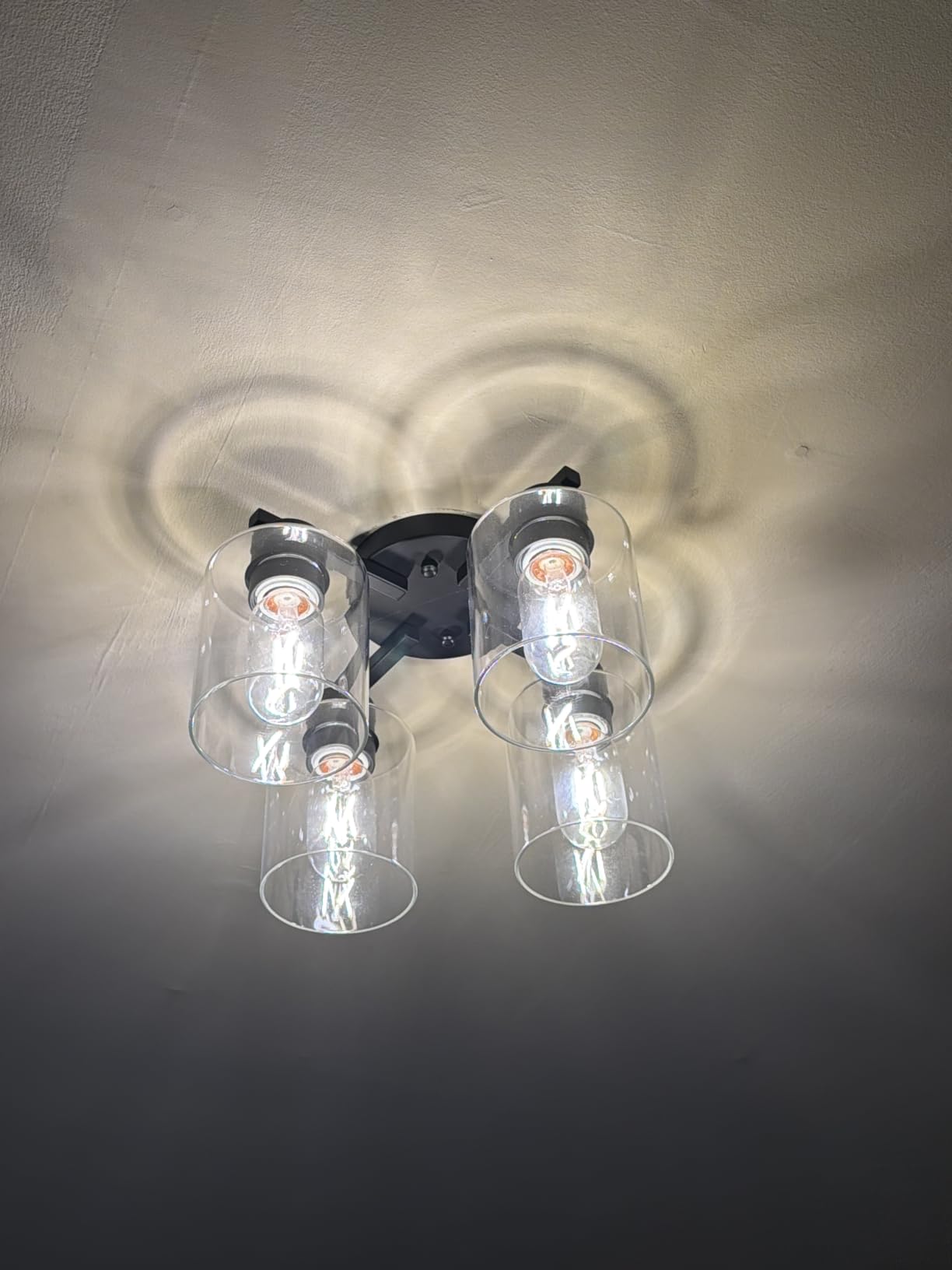 6 Light Semi Flush Mount Ceiling Light Modern Brushed Nickel Ceiling Light Fixtures Kitchen Lighting Fixtures Ceiling with Clear Glass Shade for Kitchen Bedroom Living Room Dining Room customer photo 2