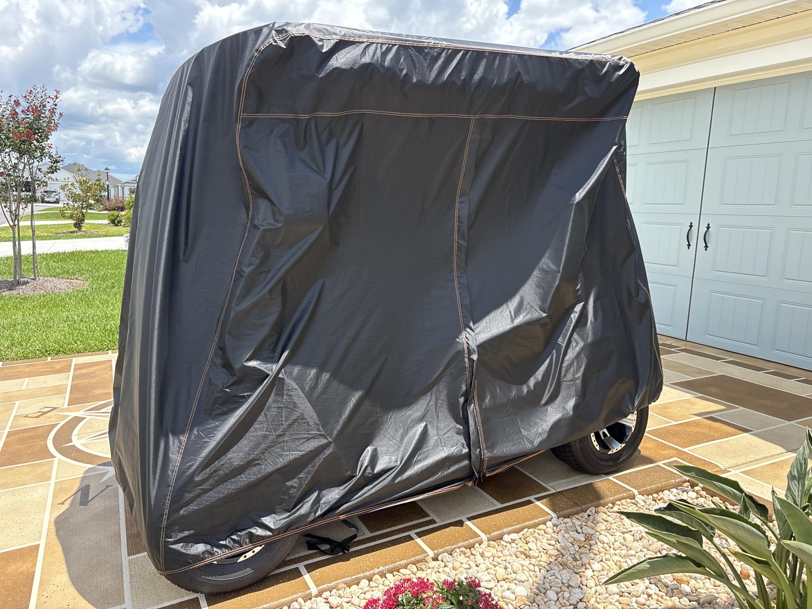Golf Cart Cover 2 Passengers 420D Heavy Duty Waterproof Windproof Dustproof | Compatible with Club Car,EZGO,Yamaha,Universal Golf Cart Rain Cover with Storage Bag customer photo 1