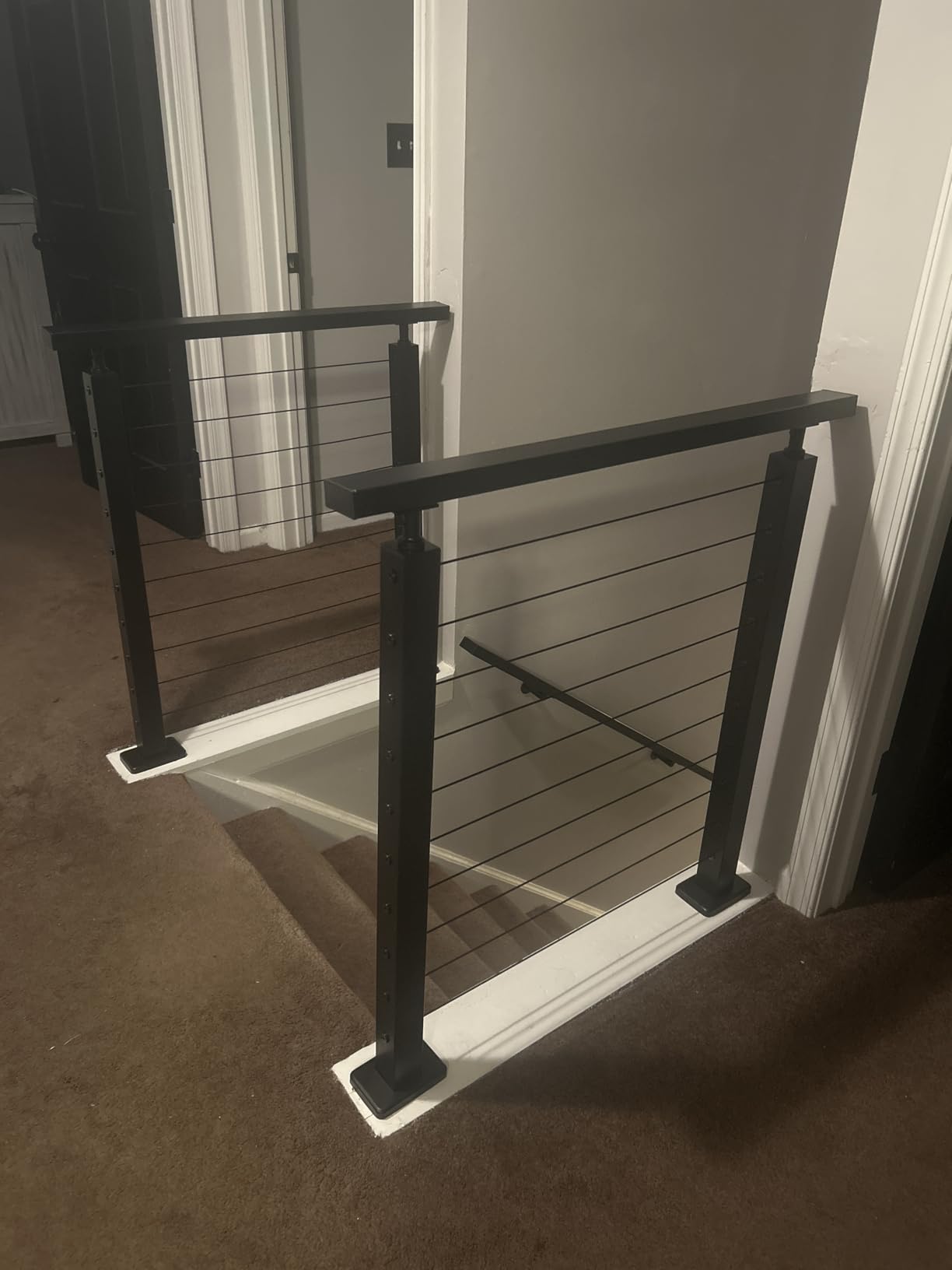 Muzata 16-20ft Modular Cable Railing Kit for Deck Surface Mount 36in RW49 | 5 Level Post Kit with Wire Rope & Cable Railing Hardware, No Handrail, Black Cable Railing System, Length Adjustable customer photo 2
