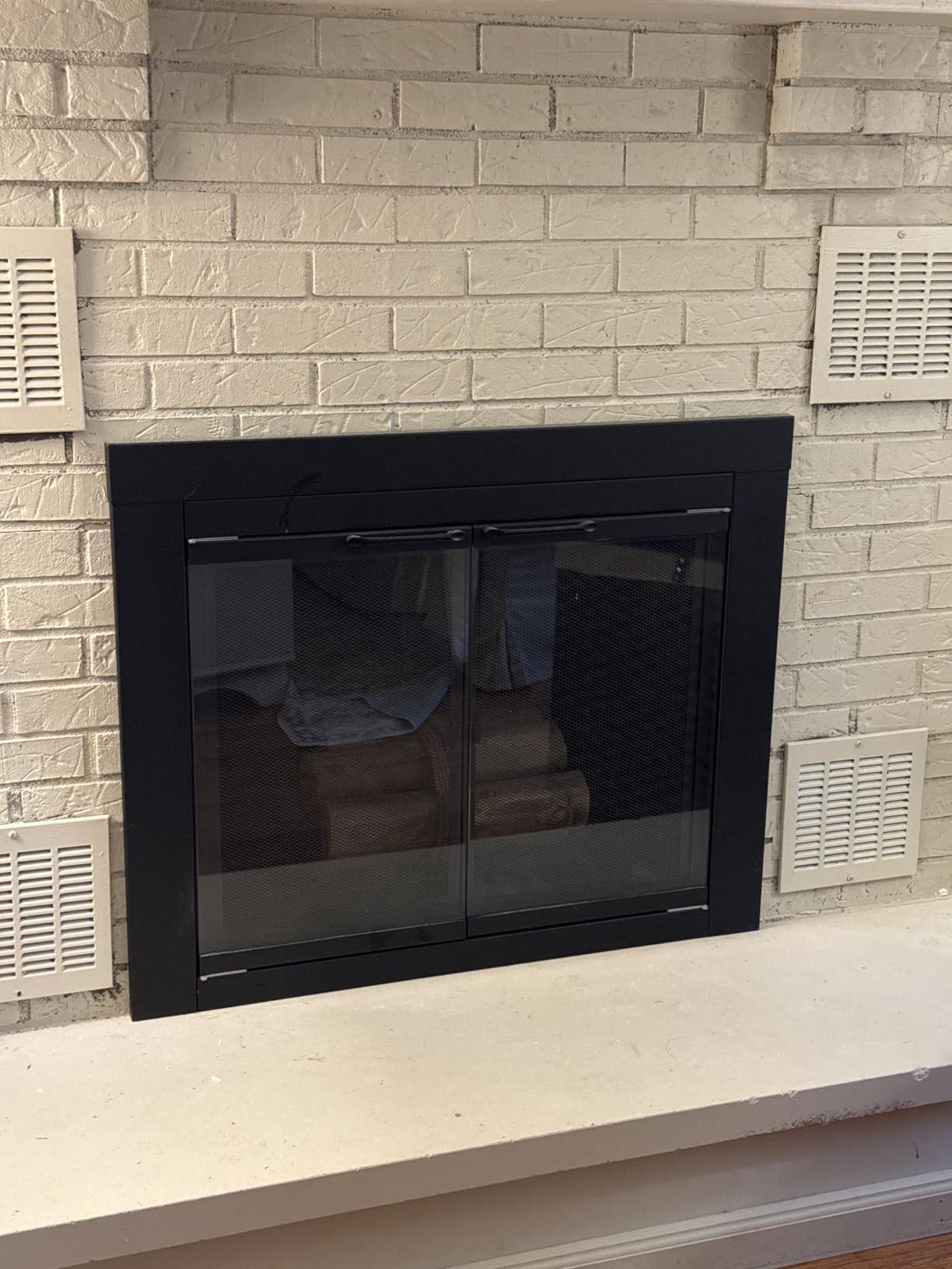 Stanbroil Fireplace Glass Cabinet-Style Door, Black, Large | Decorative Fireplace Screen Door for Fireplace Accessories customer photo 1