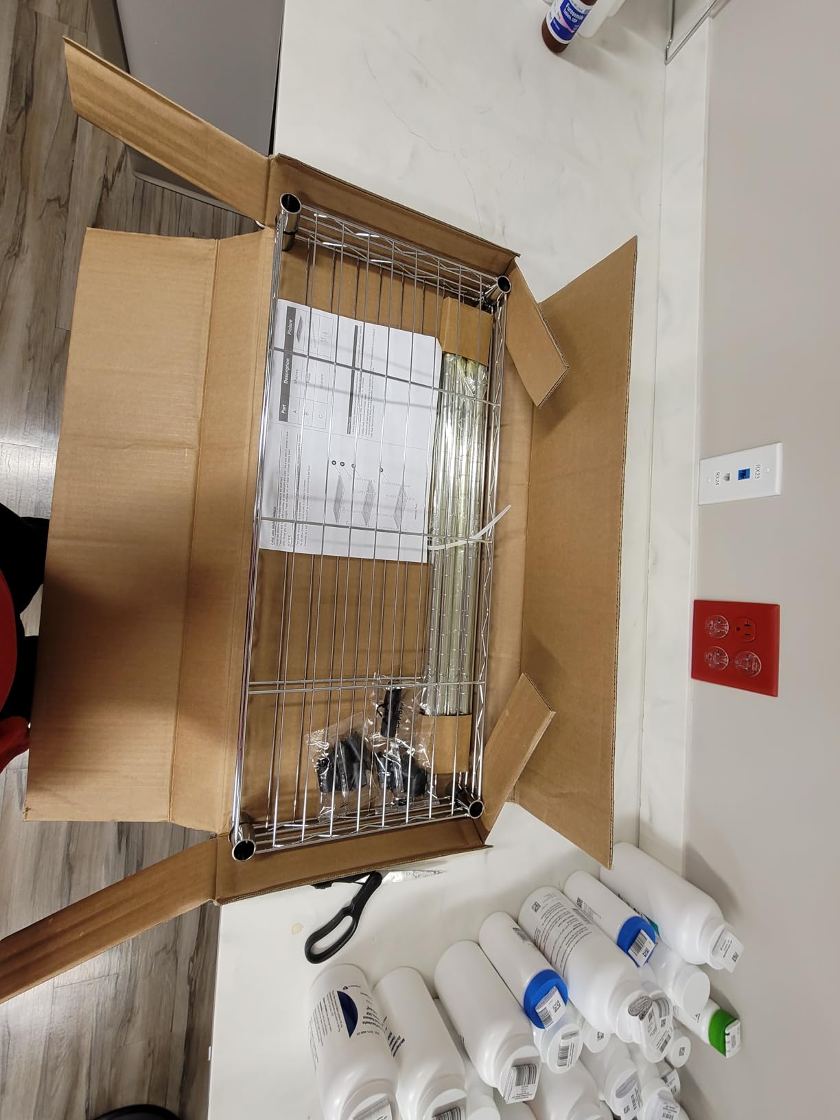 M MZG 1400 lbs 4 Tier Storage Rack Metal Wire Shelving Unit, Storage Standing Household Shelf Organizer for Kitchen Pantry Closet Garage Basement Utility Room customer photo 2