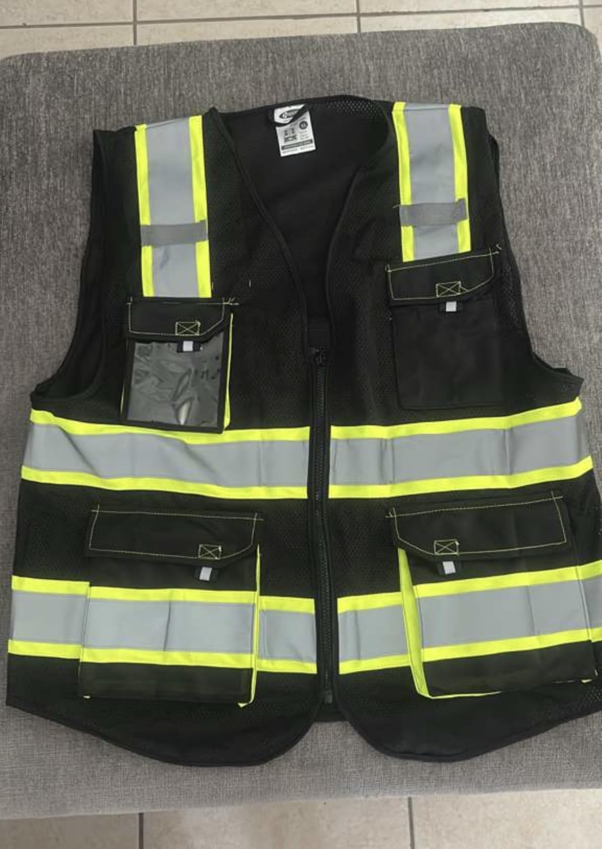 JKSafety Safety Vest for Men Women Hi Vis Reflective Vest JK220 Yellow L | ANSI Class 2, 5 utility Pockets 4 Reflective Strips High Visibility Mesh Fabric Construction Safety Apparel Neon for Work customer photo 1
