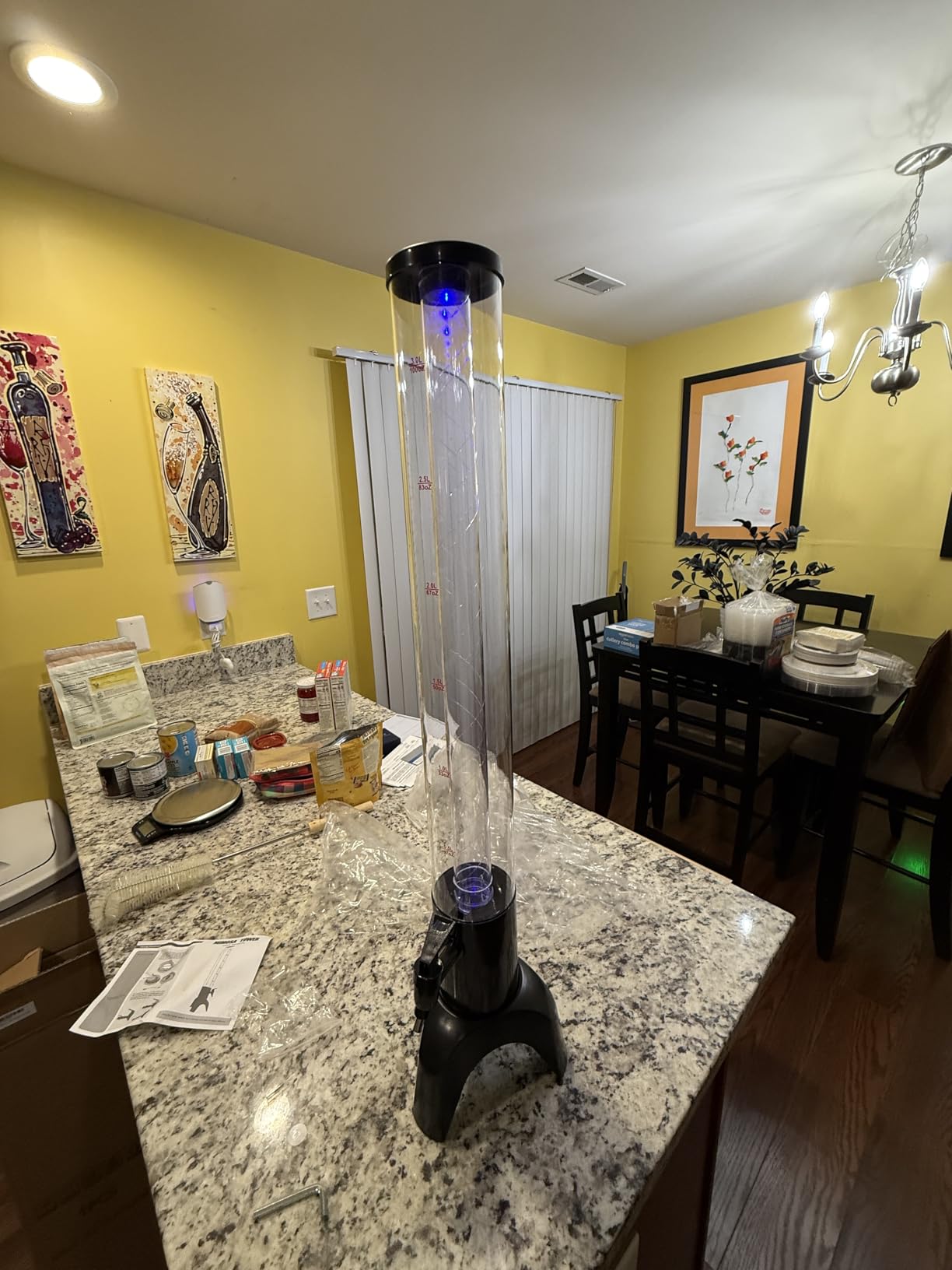 Beer Dispenser, 100oz/3.2 qt Mimosa Tower Dispenser with Ice Tube and LED Light for Margarita, Liquor, Beverage - Tabletop Drink Tower Dispensers for Parties customer photo 2