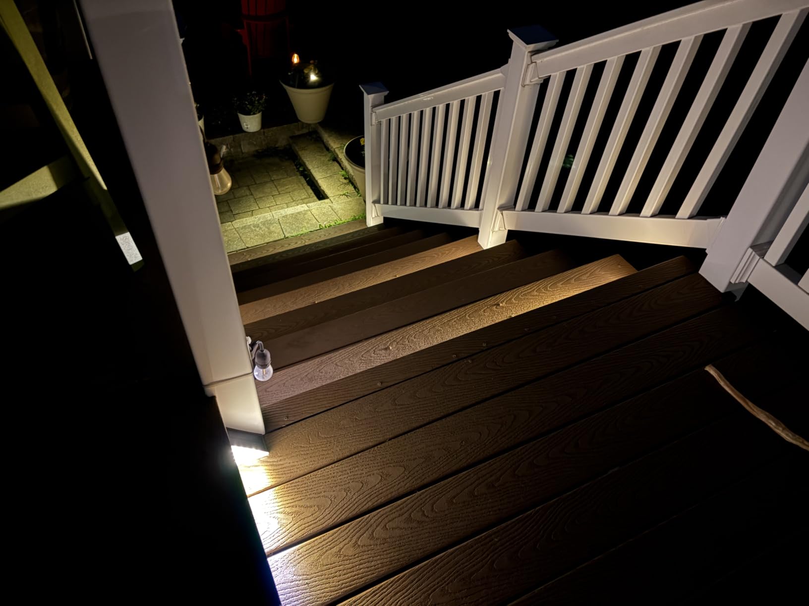 JOFIOS Solar Step Lights for Outside, 12pack Solar Stair Lights Outdoor Waterproof IP67, Deck Step Lights, Outdoor Light Decor for Staircase, Patio, Front Step, Pathway, Front Porch(Warm Brown) customer photo 2