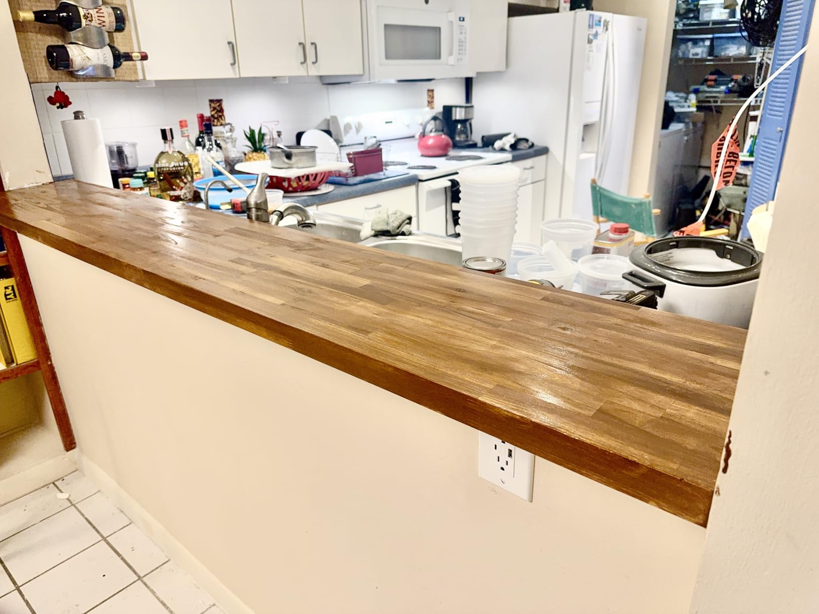 Howizz Acacia Butcher Block Countertop 96 x 25 x 1.5 Inches, Unfinished Solid Wood Table Top for DIY Desk Top, Workbench Top, Kitchen Countertop customer photo 1
