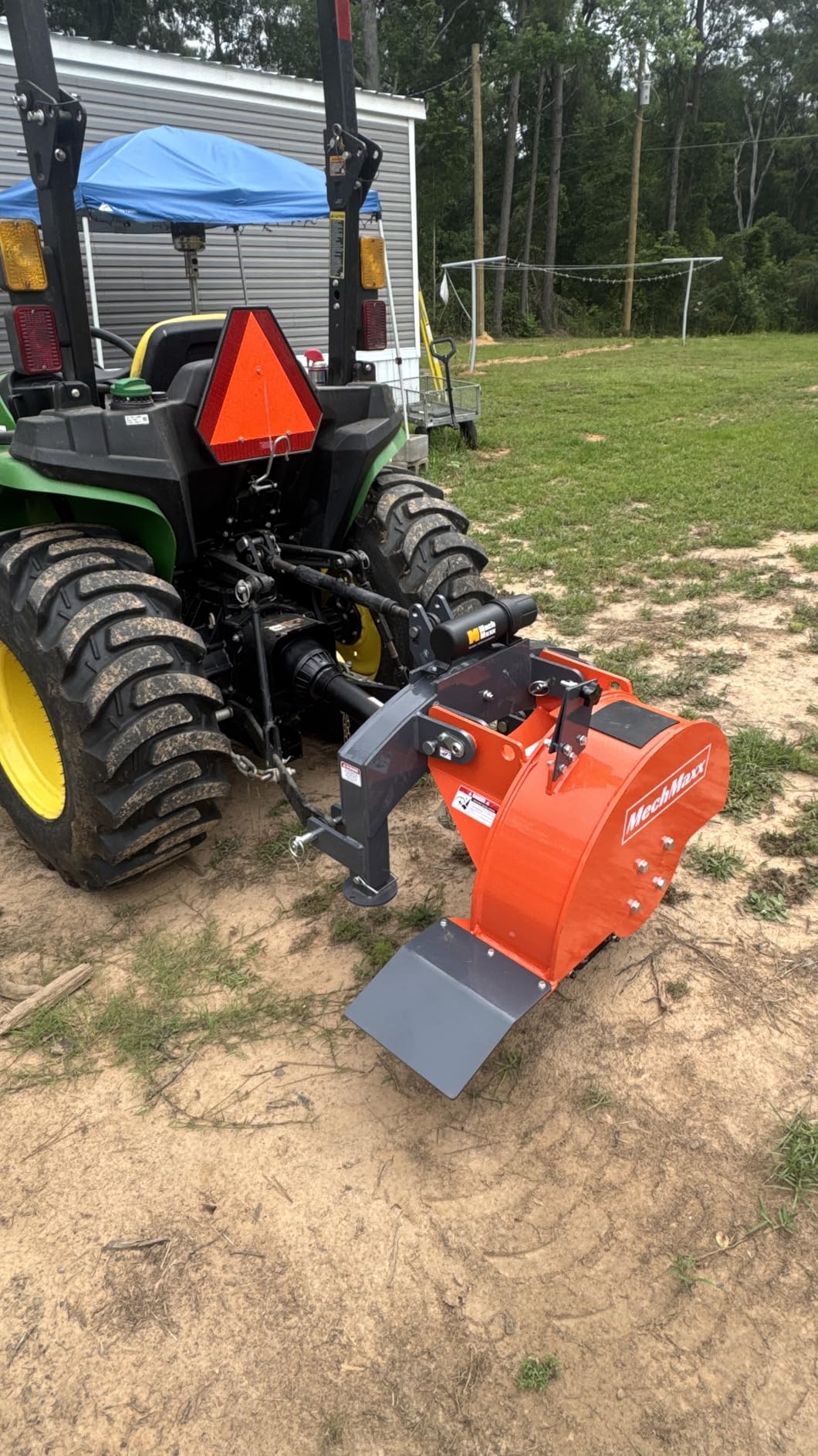 MechMaxx Heavy Duty PTO Powered Stump Root Grinder, Model SG24 Orange | 3 Point Hitch Cat.1; 15-45HP; 34 Carbide Teeth; 6
