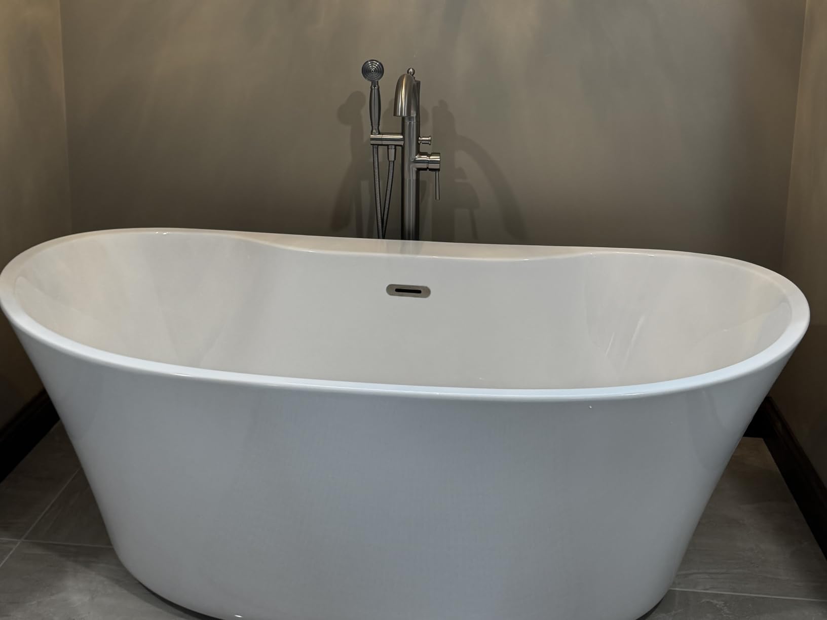 Freestanding Tub Faucets, Classic, Elegant, Brushed Nickel | H59 Premium Solid Brass, 7.04 GPM High Flow, Antique Telephone-Shaped Handheld Sprayer, Customizable Service customer photo 1