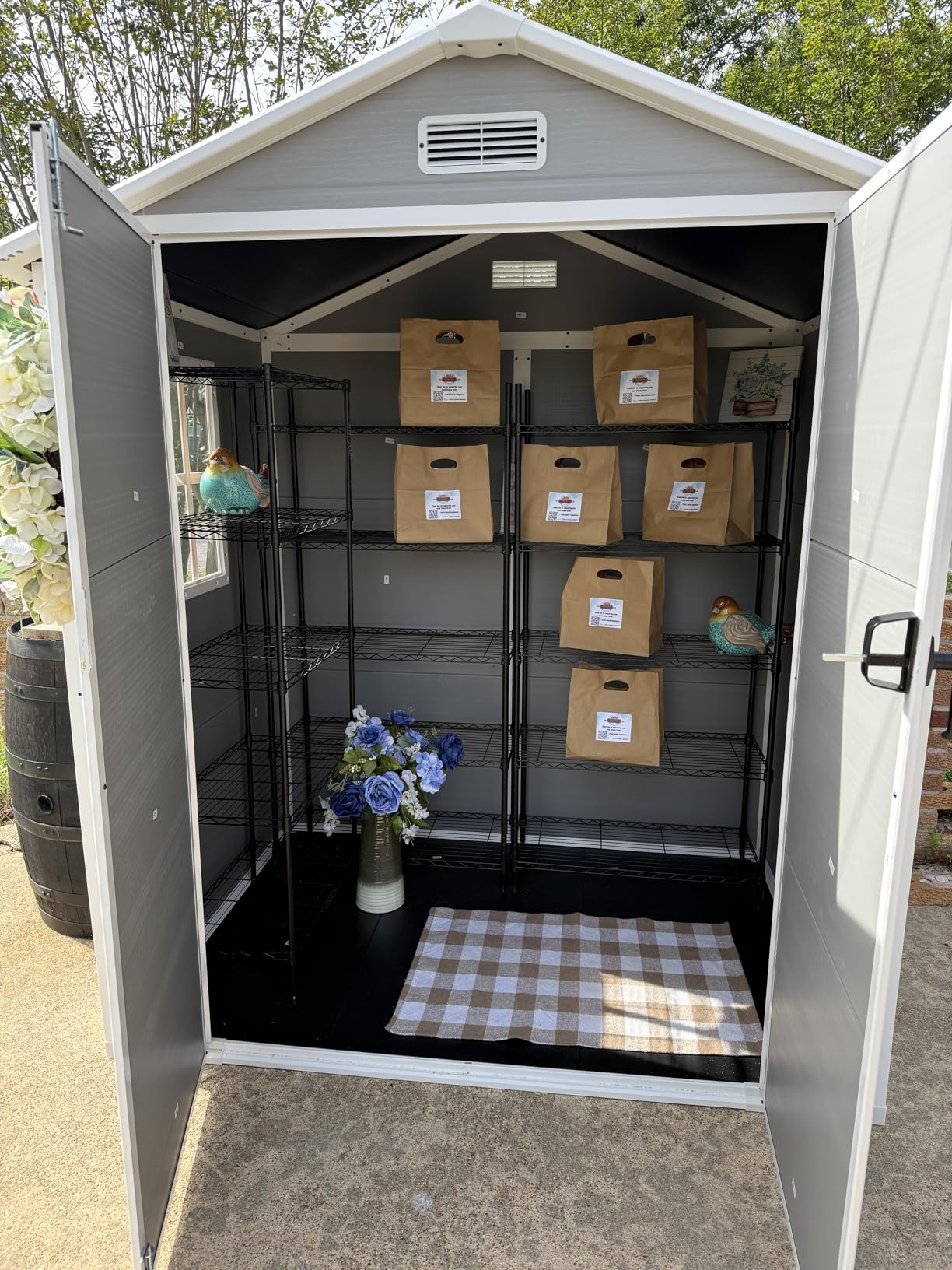 Gizoon 6x4.4 FT Resin Shed with Floor, Plastic Outdoor Storage Shed with Windows, All-Weather Garden Tool Shed with Lockable Doors, Suitable for Backyard & Patio (Grey) customer photo 1