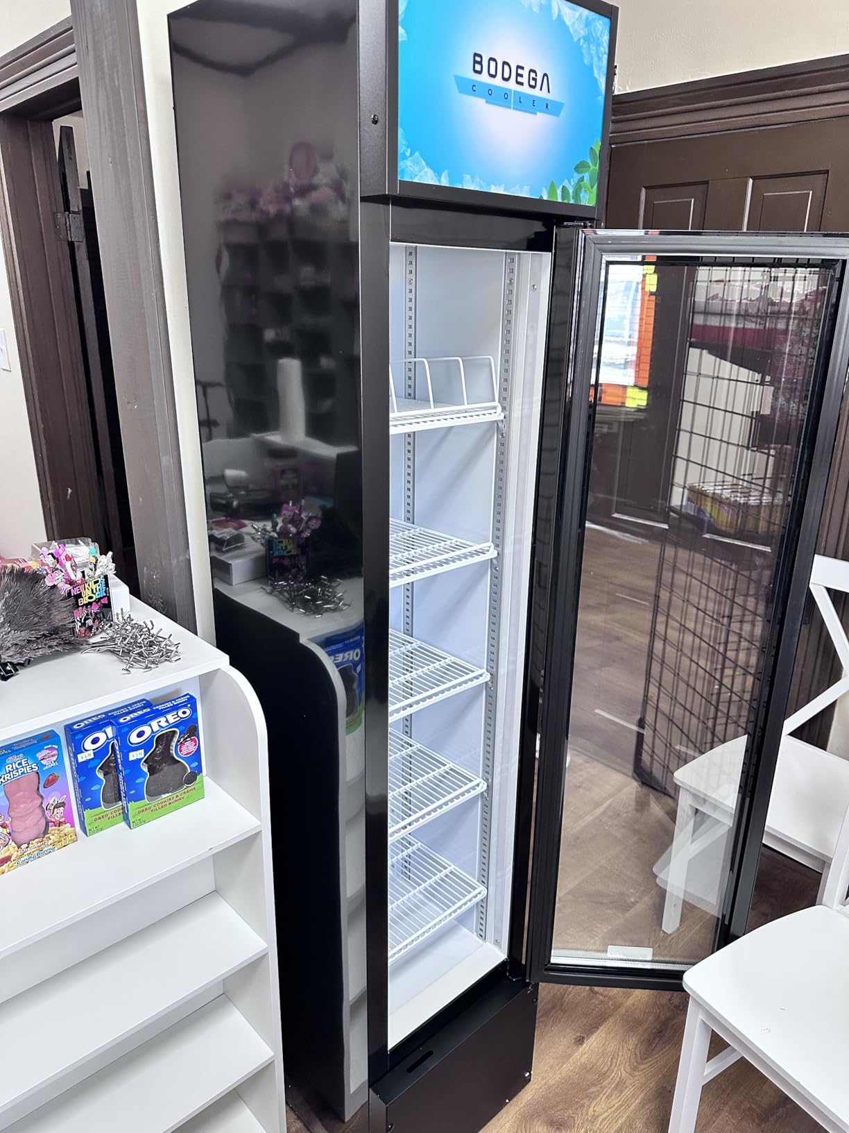 BODEGACOOLER Commercial Refrigerator, 27.02 Cu.Ft Glass Door Beverage Cooler | Upright Double Door Merchandiser Display Refrigerator with Soft LED Light, Adjustable Shelves, 4 Heavy-Duty Casters customer photo 2