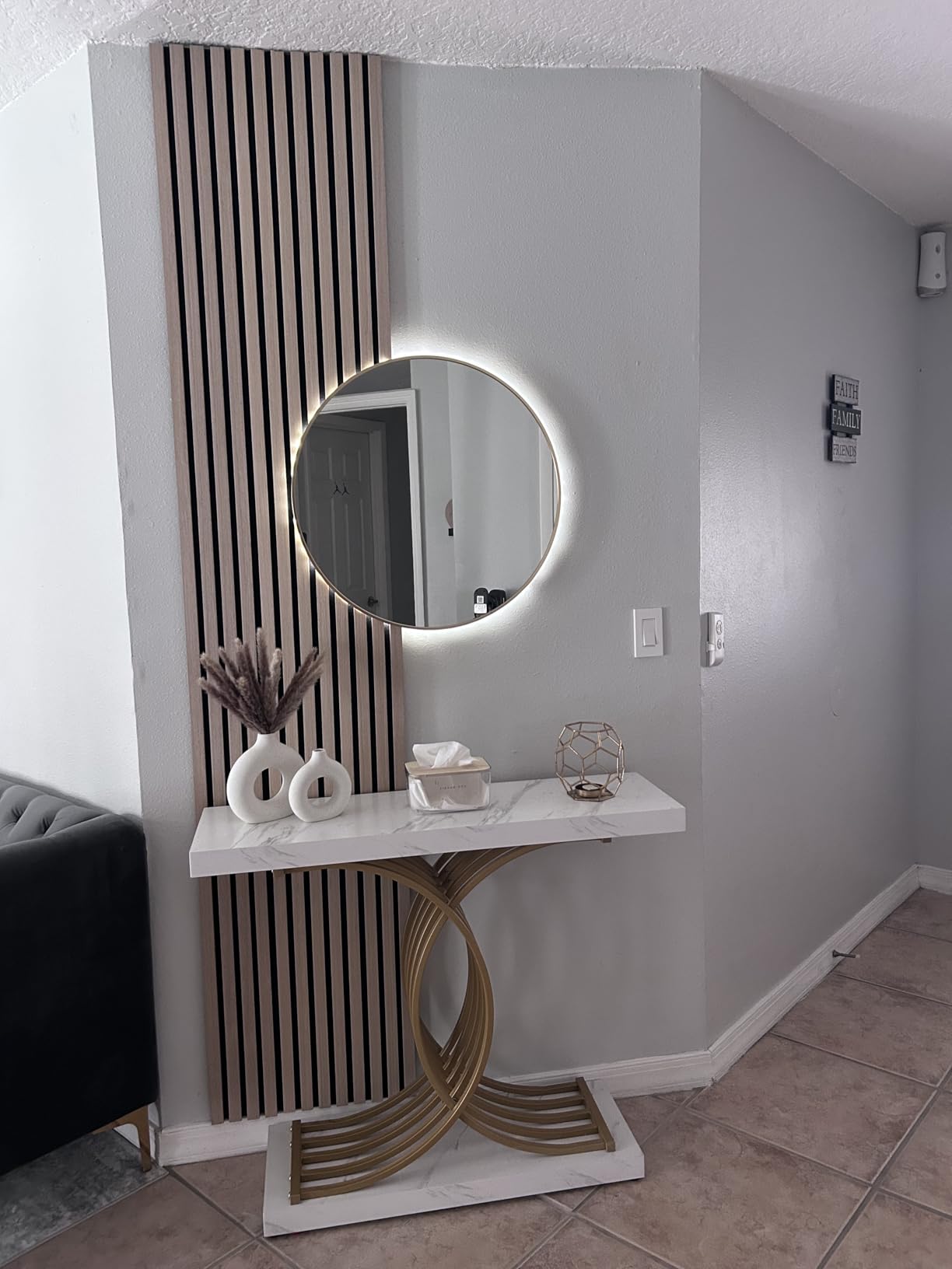 Wood Panels for Wall, White Oak, 2 Pcs, 94.5x12.5 in | Easy Installation, MDF, Wood Grain Veneer, NRC 0.95, Sound Absorbing, Modern Slat Wall Decor, Home, Office, Living Room customer photo 1