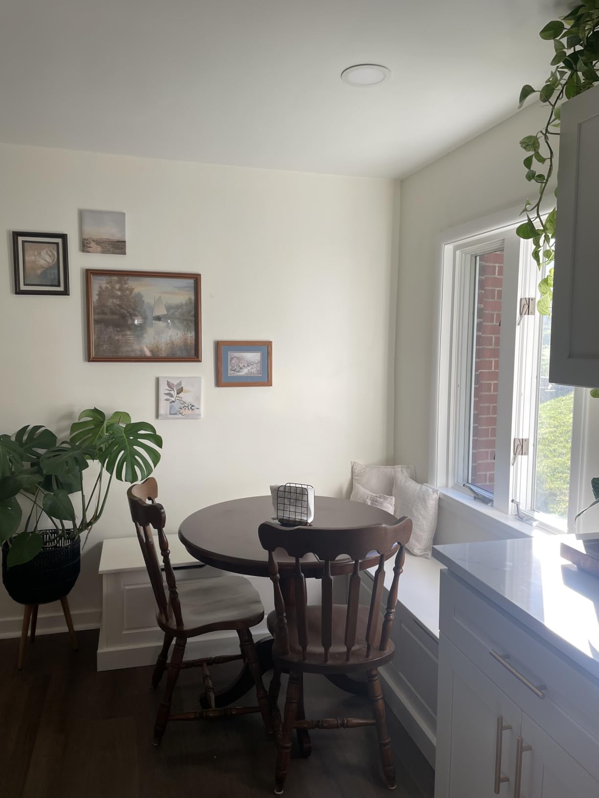 Linon Harris Black and Walnut Backless Kitchen Dining Nook with Hidden Storage Bench Space customer photo 1