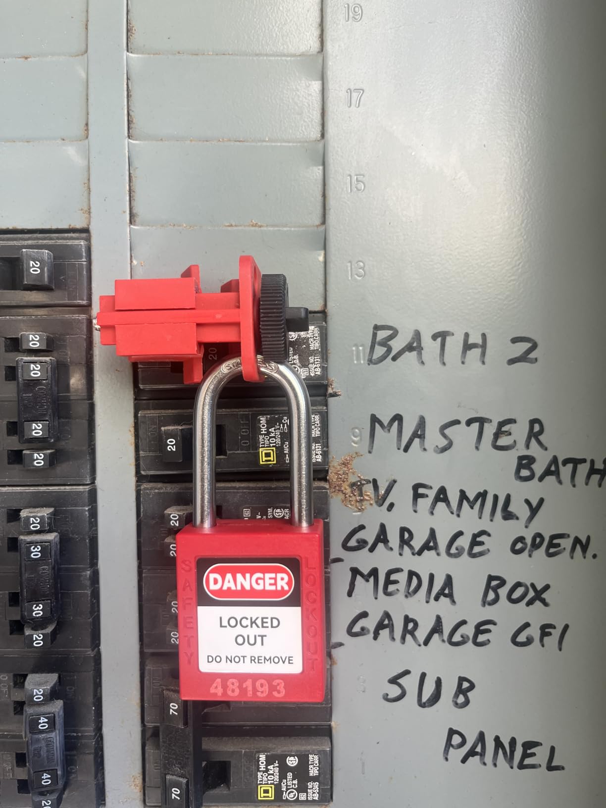 Electrical Lockout Tagout Kit, 34-Piece Loto Set with 2 Padlocks | 34-piece electrical LOTO kit with 2 keyed-different padlocks, 3 breaker lockouts, 3 hasps, tags, ties and EVA case. customer photo 1