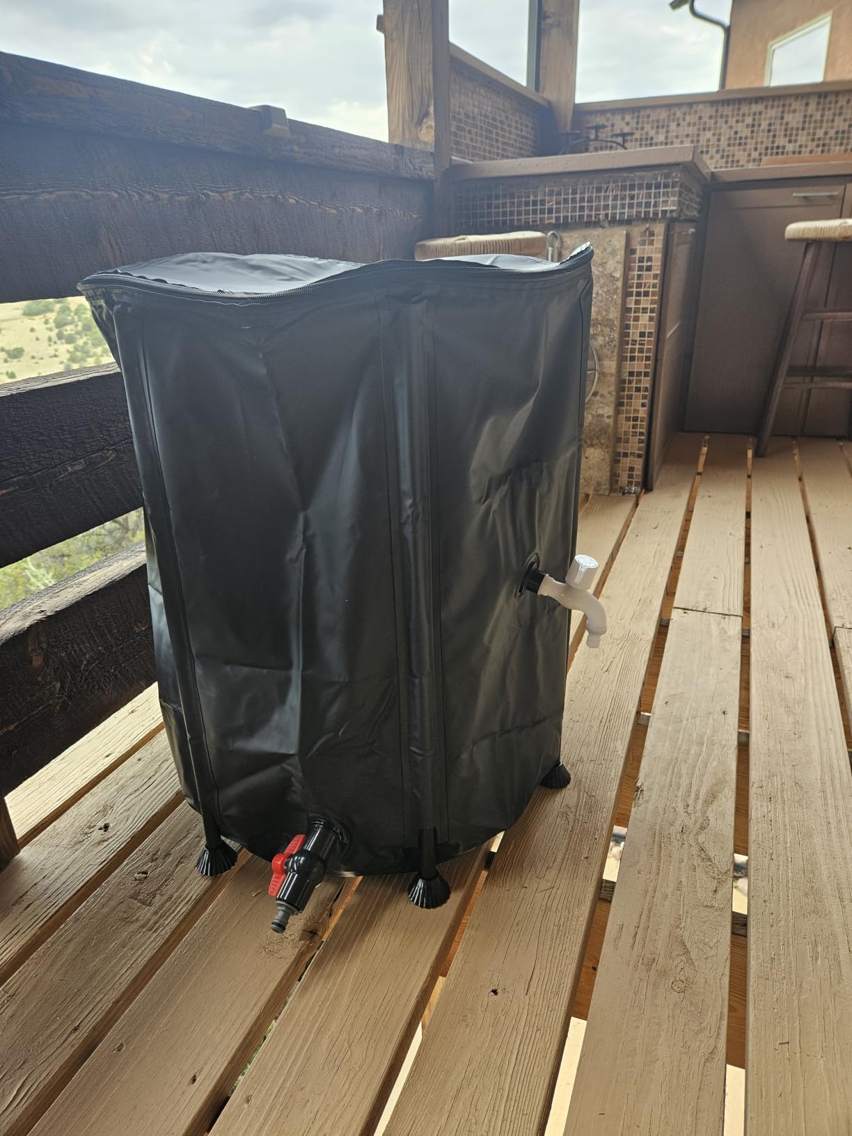 Collapsible Rain Barrel Water Storage Containers - 53 Gallon Portable Rainwater Collect System Water Tank to Collect Rainwater from Gutter Downspout Water Catcher with Spigots, Filter & Overflow Kits customer photo 1