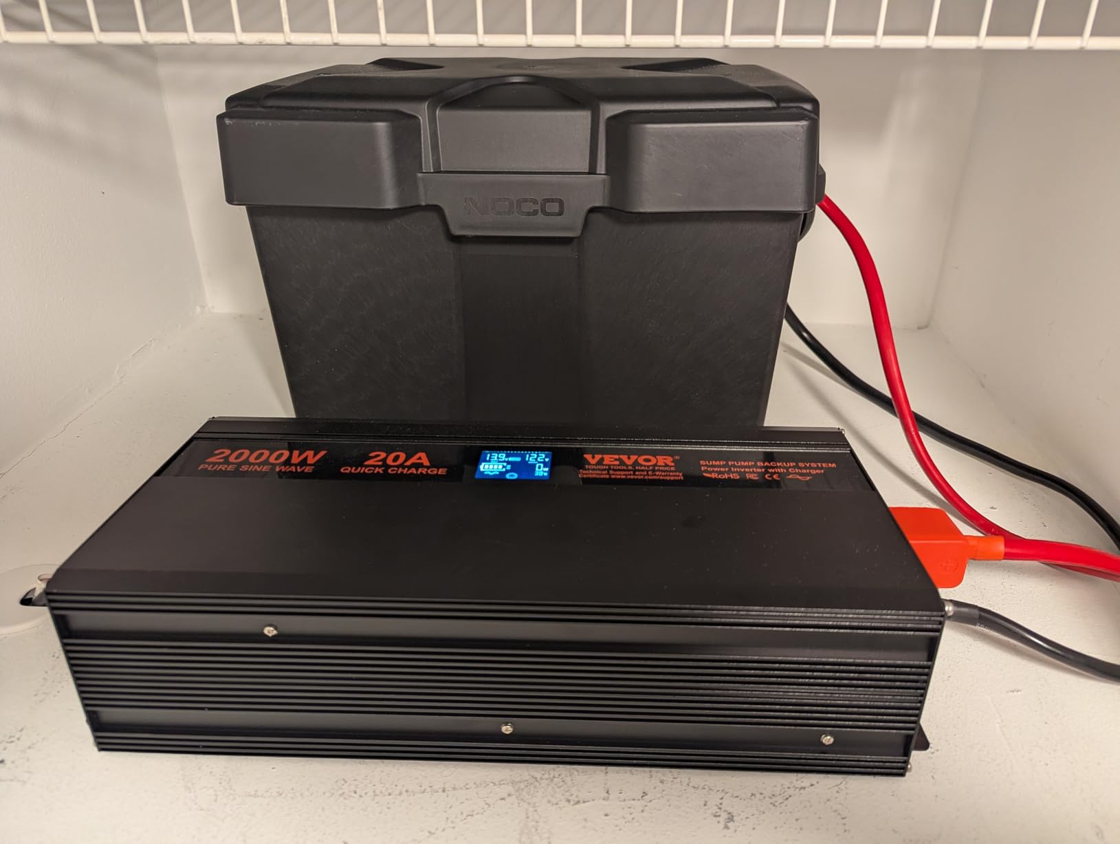 VEVOR 2000W Sump Pump Battery Backup System LCD Display Corded Auto Switch | Automatically Shifts to Inverter Power, Uninterrupted Operation, Battery Backup Inverter, for Emergencies & Power Failures customer photo 2