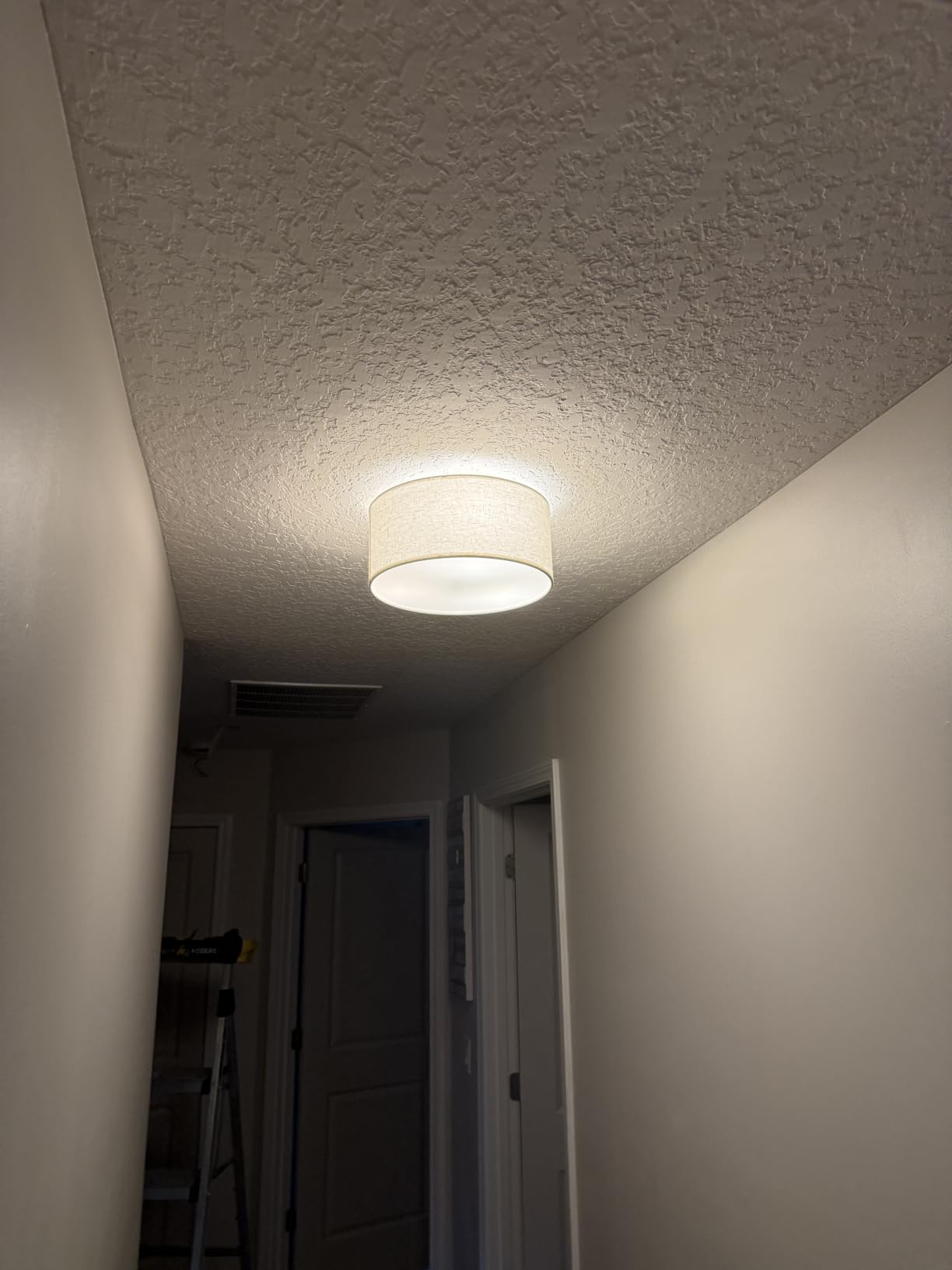 Vexagyle 13inch Semi Flush Mount Ceiling Light Fixture, 3-Light Ceiling Mount Drum Light Fixture with Linen Shade, Modern Close to Ceiling Lamps for Living Room, Bedroom, Dining Room, Hallway customer photo 2