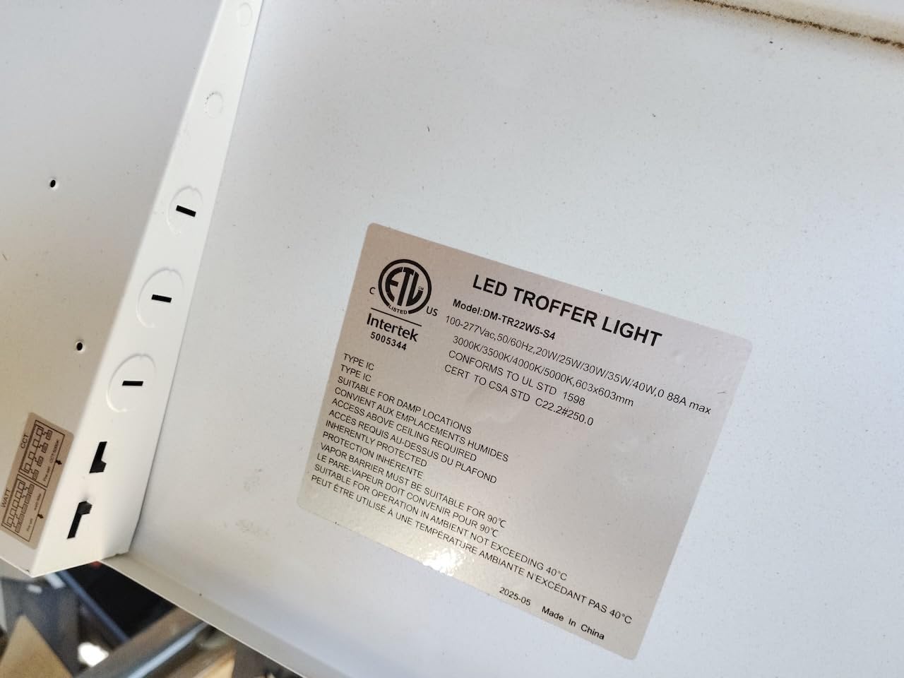 RMC 2x4 LED Troffer Light Fixture, 5 Selectable Power (25W/30W/35W/40W/50W), 4CCT Adjustable (3000K-5000K), Up to 7000 Lumens, 0-10V Dimmable, AC 100-277V, ETL Certified 2-Pack customer photo 2