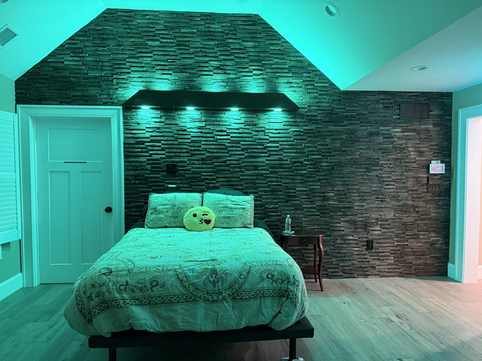 Teak 3D Wall Panels - Wood Planks - Teak Accent Wall Panels - Wall Paneling - Backsplash Shiplap Boards (12, Shaded) customer photo 1
