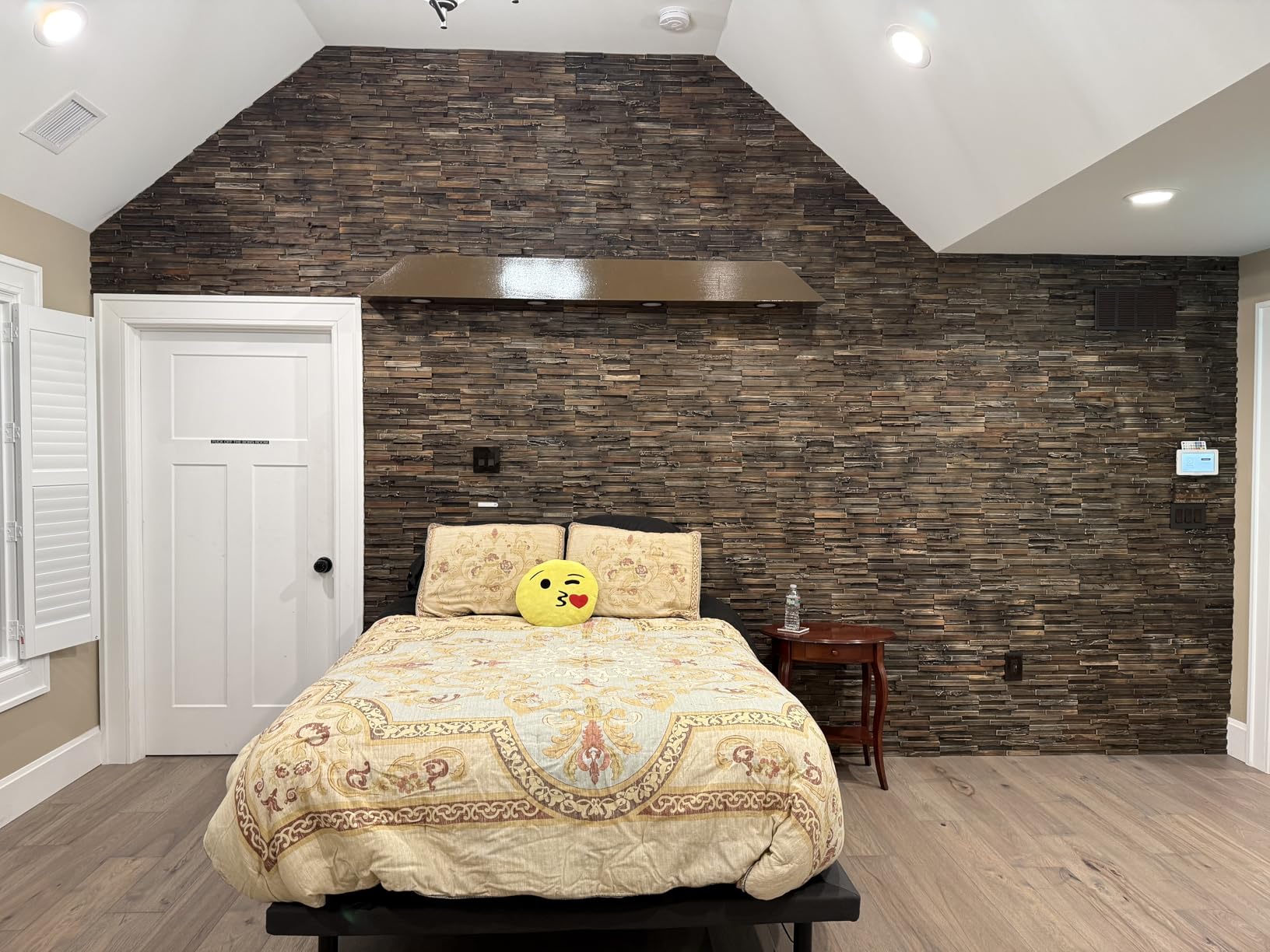 Teak 3D Wall Panels - Wood Planks - Teak Accent Wall Panels - Wall Paneling - Backsplash Shiplap Boards (12, Shaded) customer photo 2