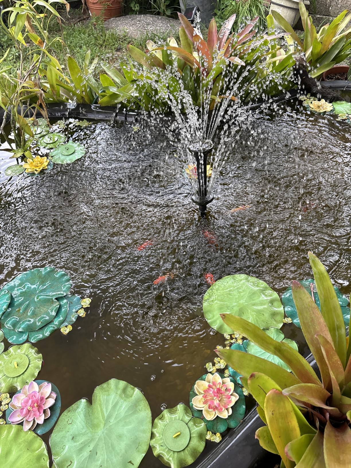 Pond Filter with Fountain Pump Kits, 50W 660GPH Pond Pump and Filter Kit with Submersible Water Pump Flow Adjustable for Outdoor Ponds Koi Pond Garden Fish Tank Water Features customer photo 1