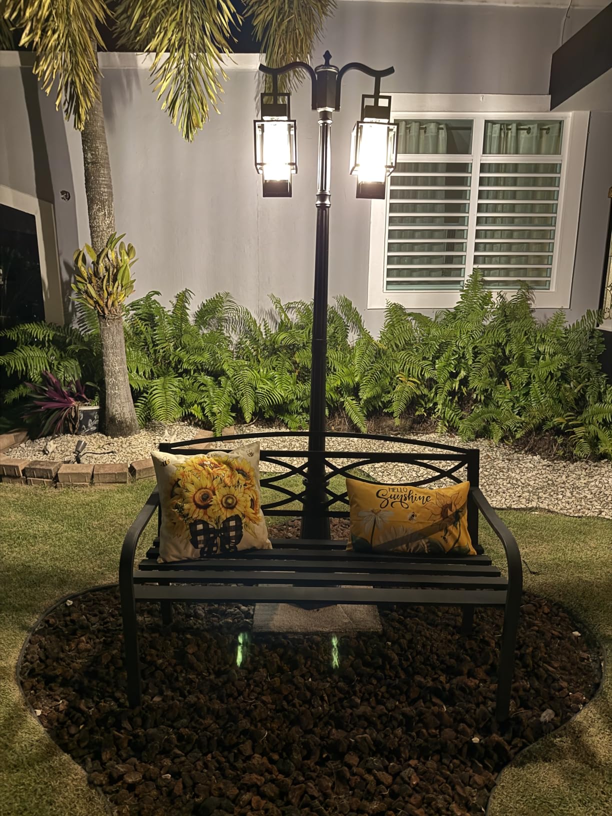 Modern Outdoor Lamp Post Light 2-Head, Hardwired Street Light Post for Outside Metal Pole Light with Water Glass Shade for Garden Patio Walkway Driveway customer photo 1