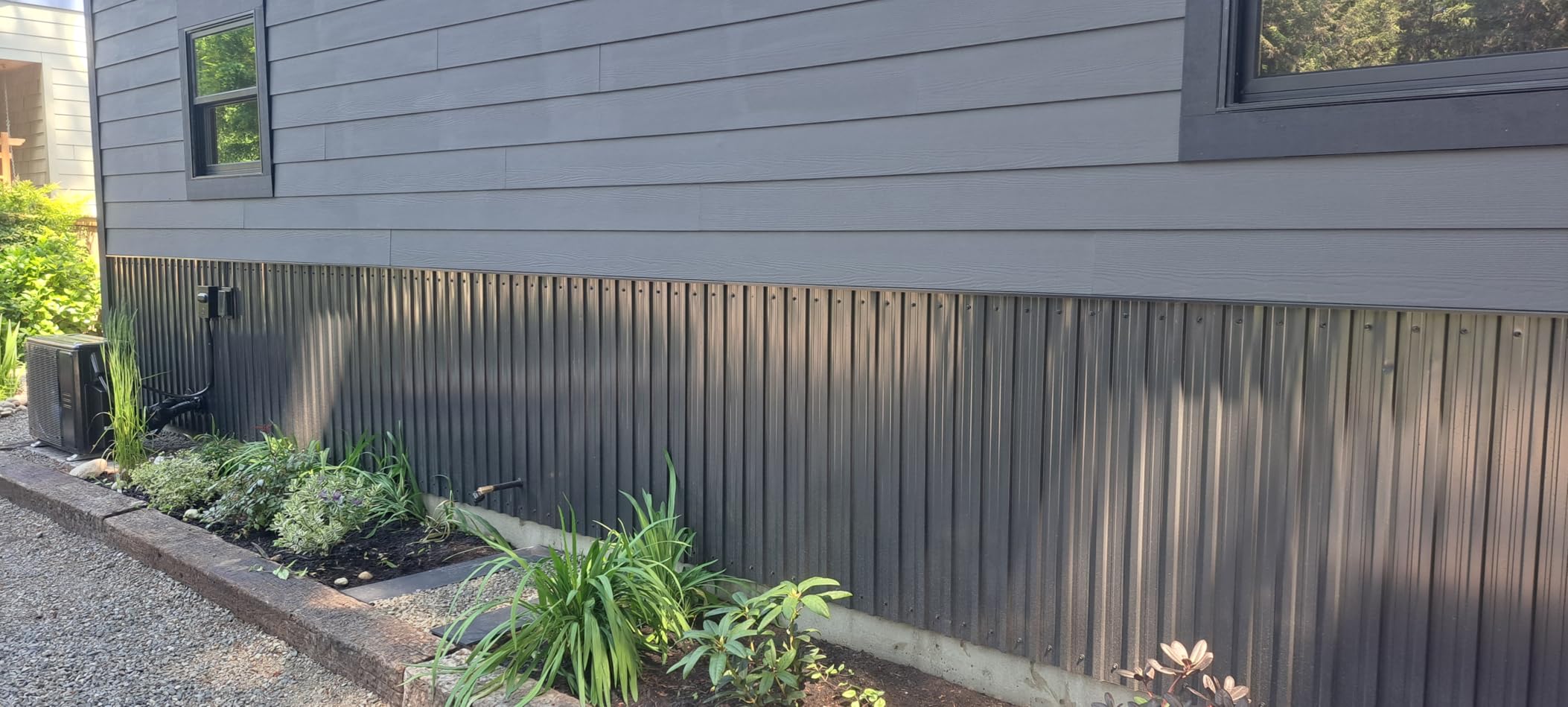 Corrugated Roofing Panels Galvanized Steel Roof Panels, L73.2xW16.77 Inch Heavy Duty Metal Roof Panels, Roof Protector for Garages, Sheds, Stables and Mobile Homes, Black, 25PCS customer photo 1