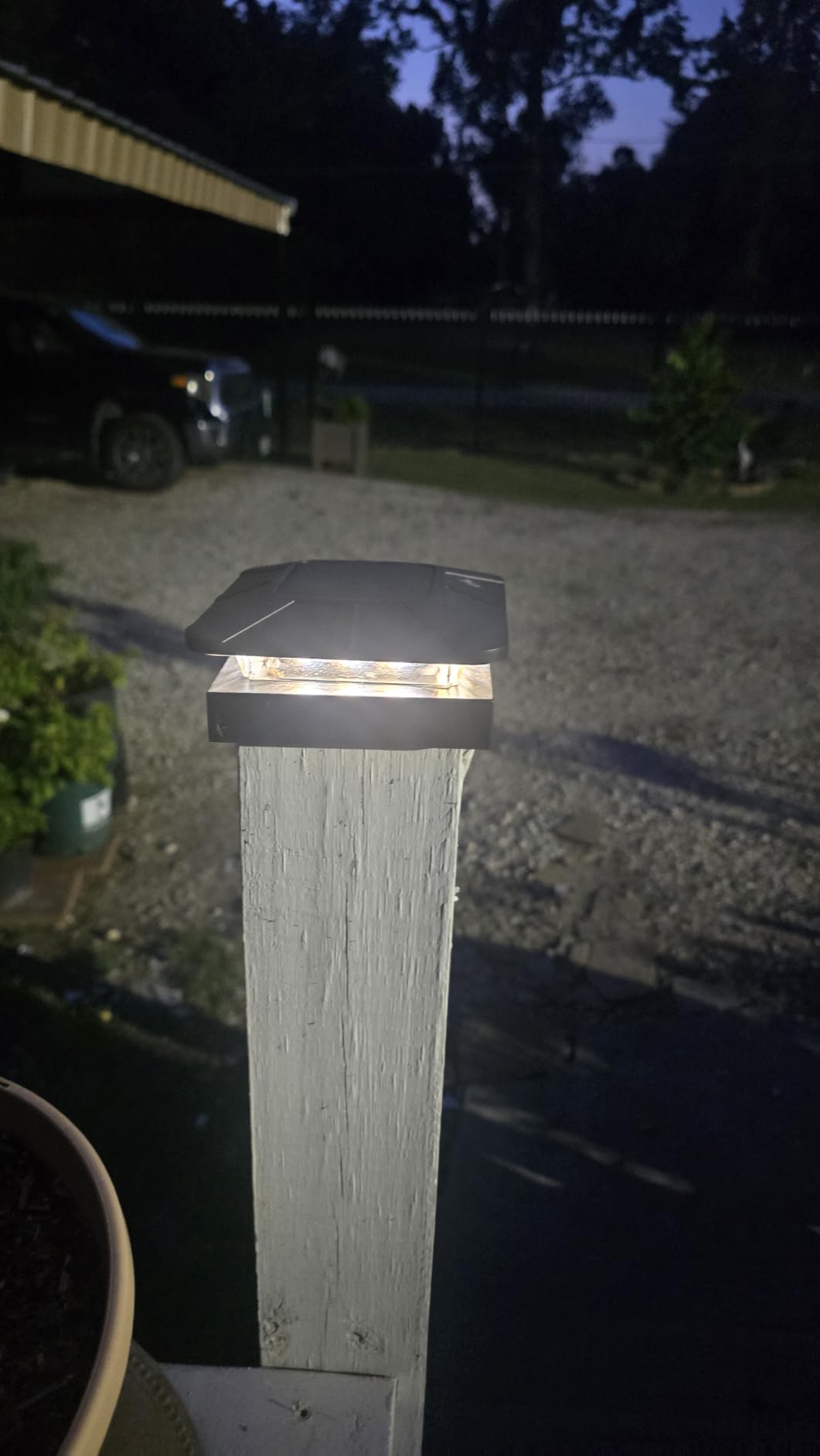 Peasur 4x4 Solar Post Cap Lights Outdoor with 3 Lighting Modes, 2 Packs LED Post Light Solar Powered Waterproof, Fence Deck Lights for 4x4/3.5x3.5 Wood/Vinyl Posts customer photo 2