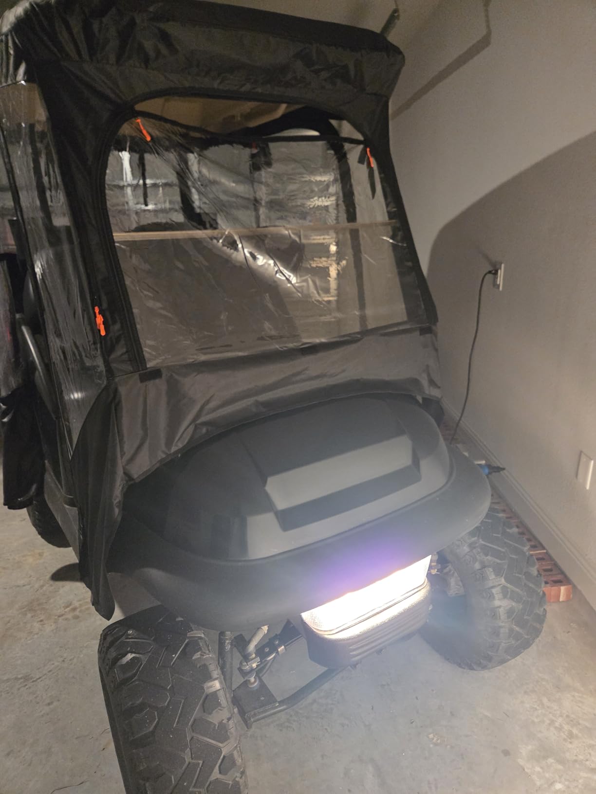 DRIVE UP Golf Cart Enclosure, Club Car Enclosure Fits for 4 Passengers Club Car Precedent Golf Cart, 600D Waterproof Portable Golf Cart Cover 4 Passenger with Zippered Doors and 4-Sided Clear Window customer photo 2